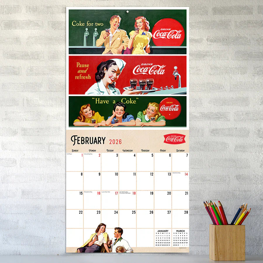 2026 Coke: Vintage Nostalgia - Square Wall Calendar