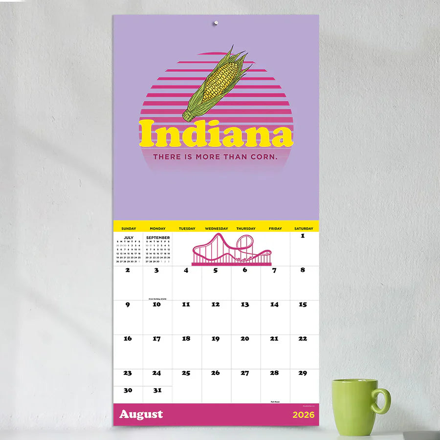 2026 Home: Indiana - Square Wall Calendar