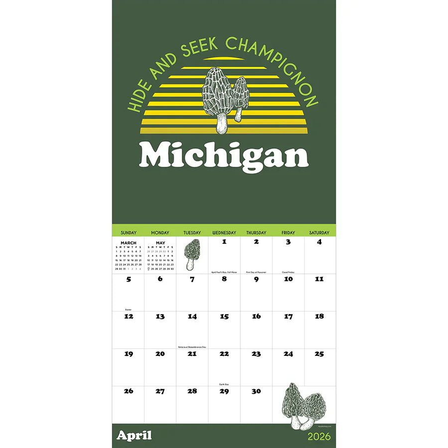 2026 Home: Michigan - Square Wall Calendar