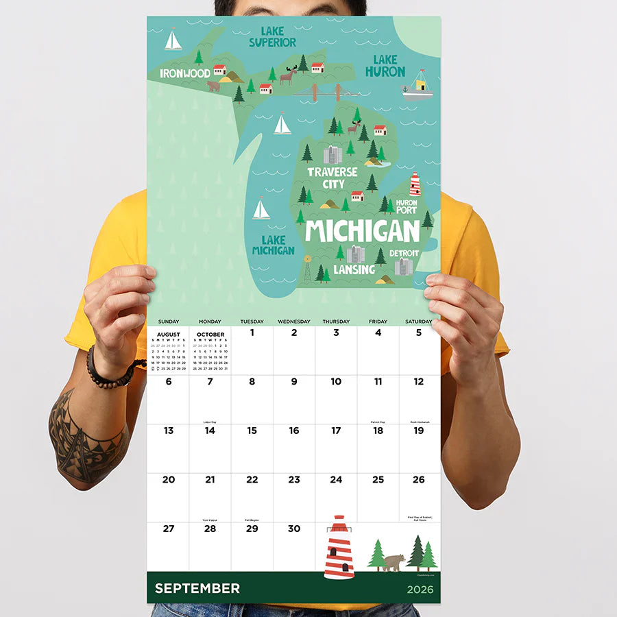 2026 Home: Michigan - Square Wall Calendar