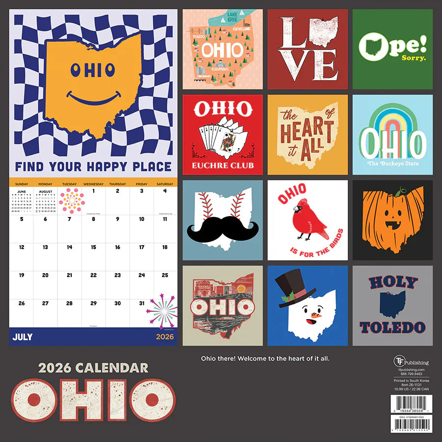 2026 Home: Ohio - Square Wall Calendar