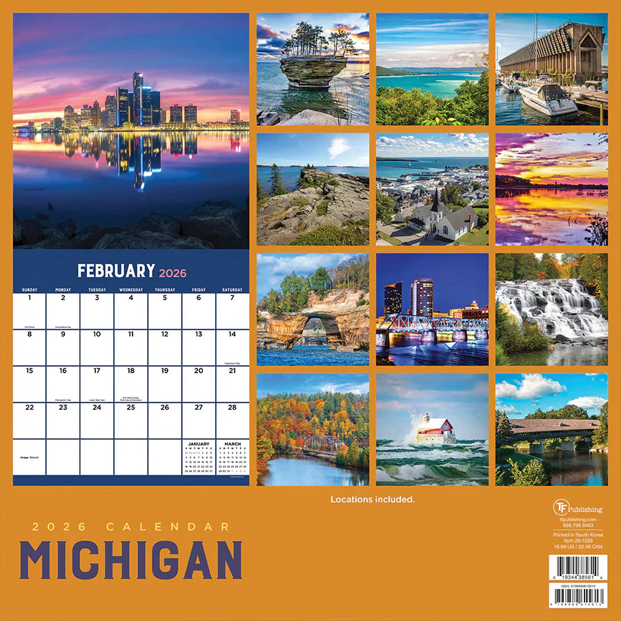 2026 Michigan - Square Wall Calendar