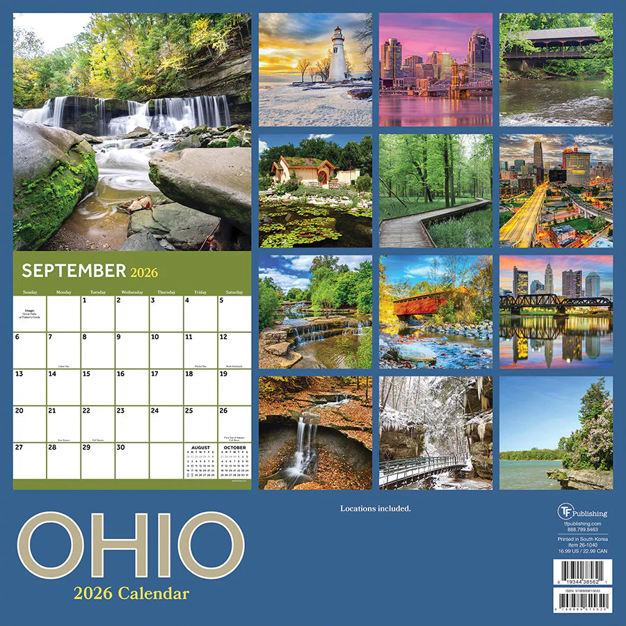 2026 Ohio - Square Wall Calendar