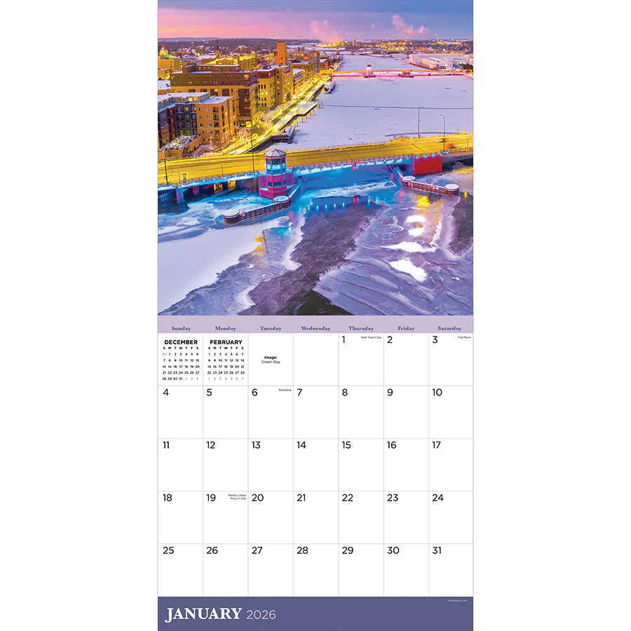 2026 Wisconsin - Square Wall Calendar
