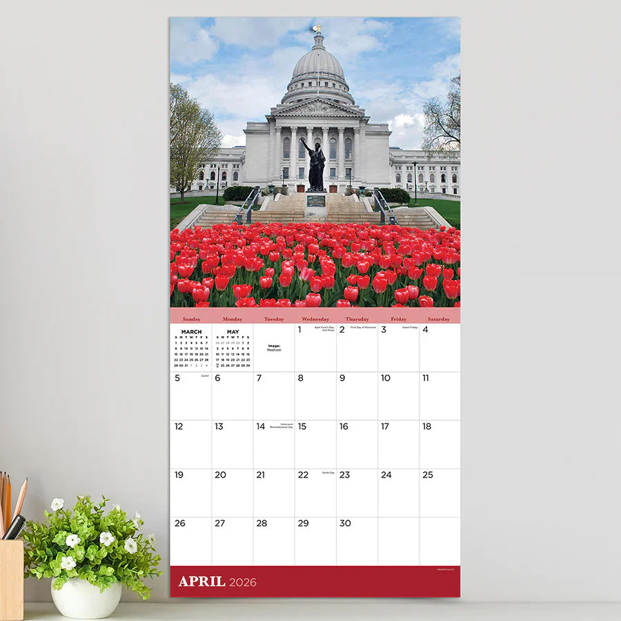 2026 Wisconsin - Square Wall Calendar