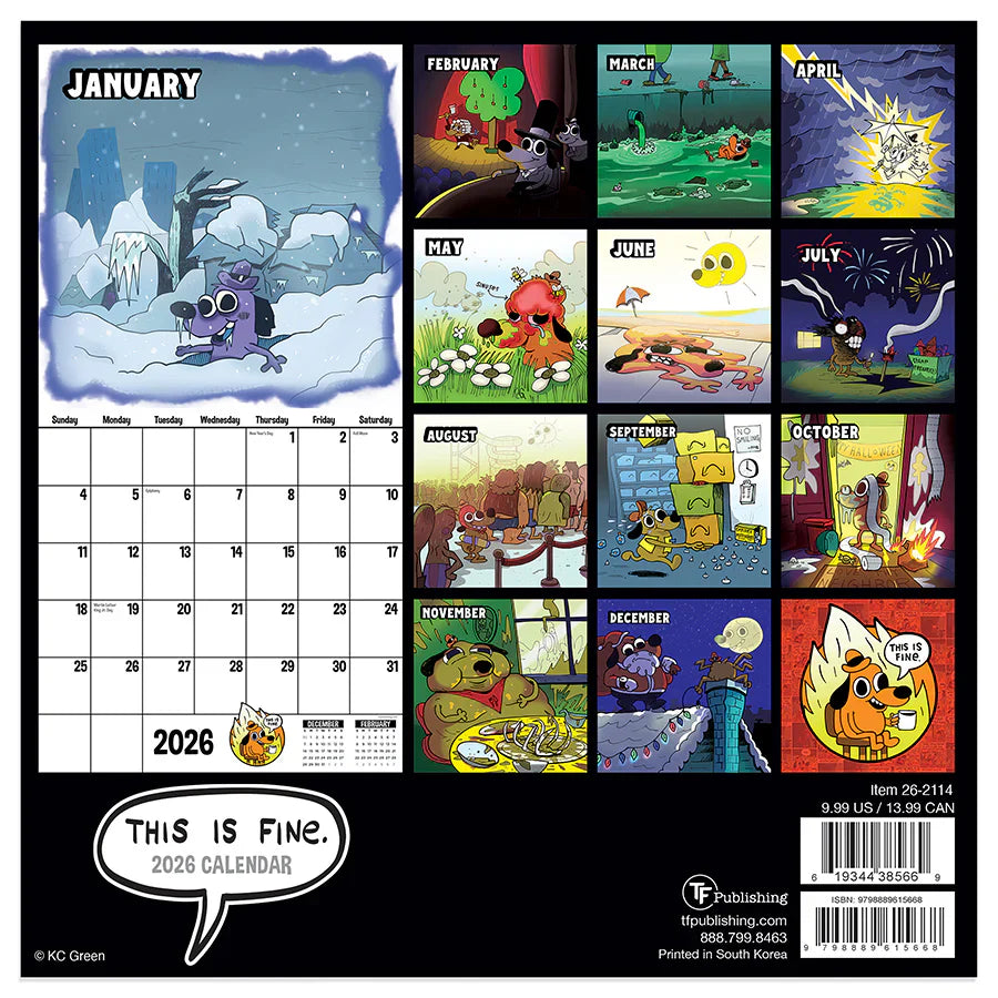 2026 THIS IS FINE - Mini Wall Calendar