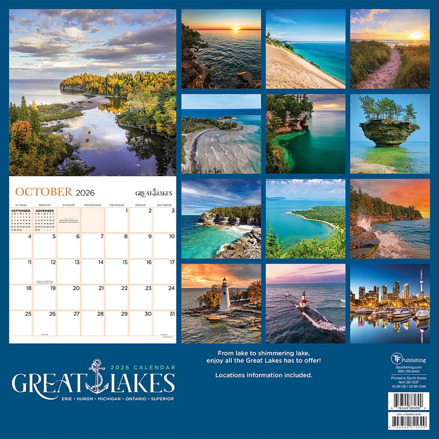 2026 Great Lakes - Square Wall Calendar