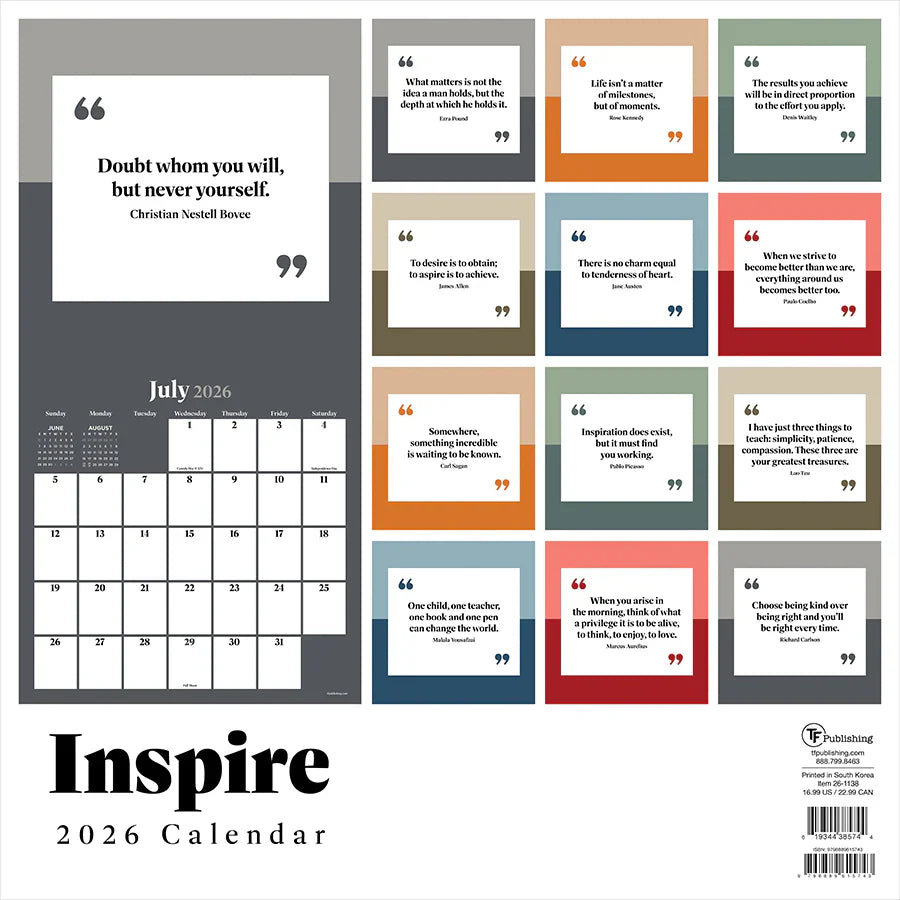 2026 Inspire - Square Wall Calendar