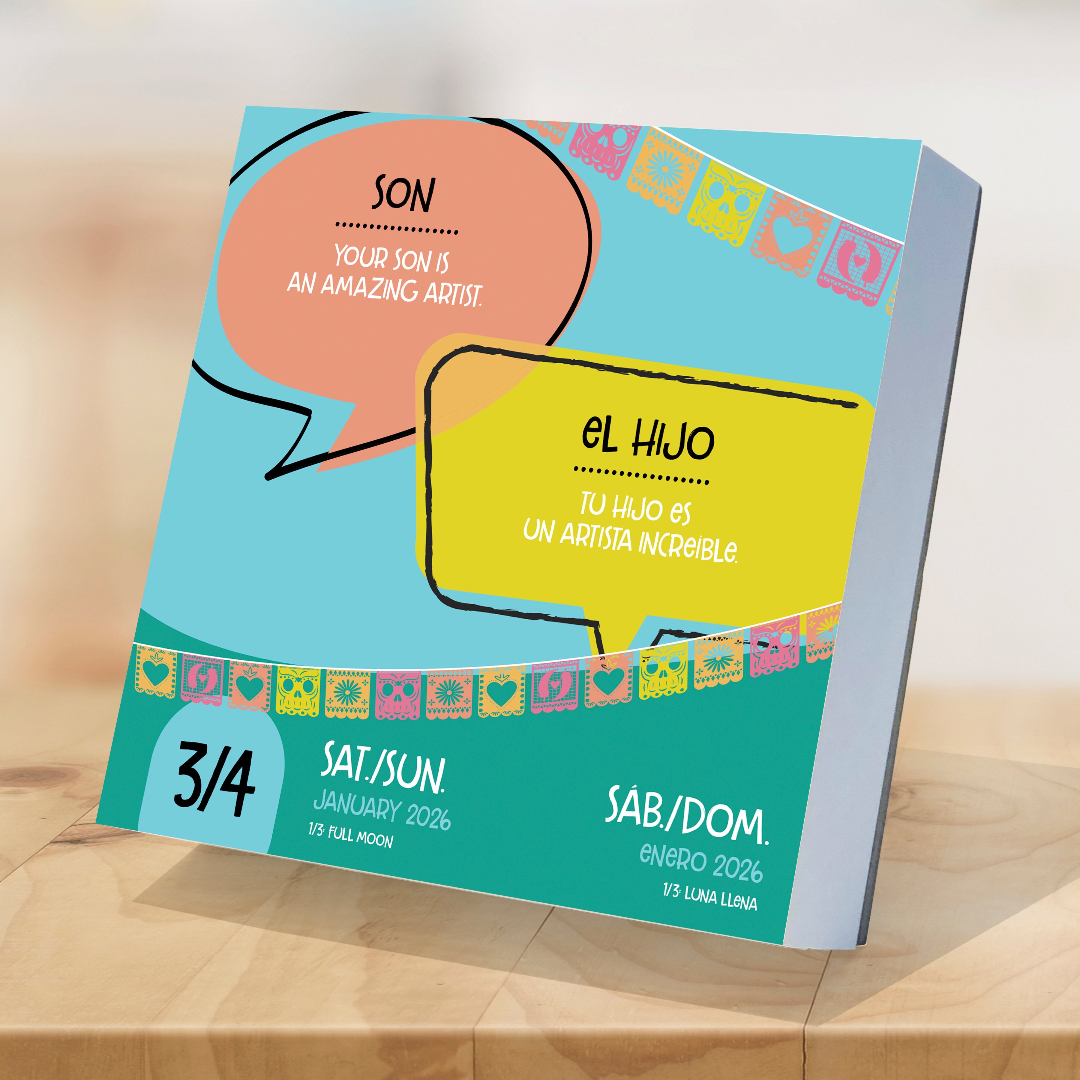 2026 Spanish Words - Daily Boxed Page-A-Day Calendar