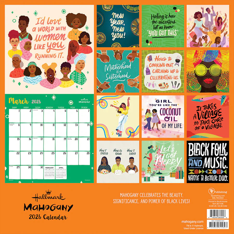 2026 Mahogany - Square Wall Calendar