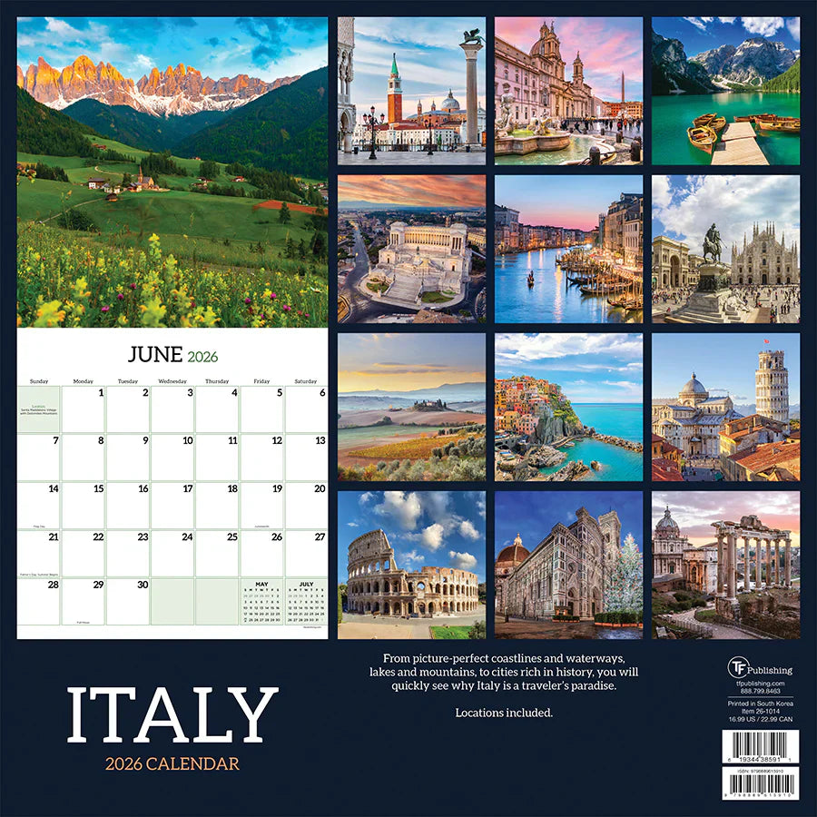 2026 Italy - Square Wall Calendar