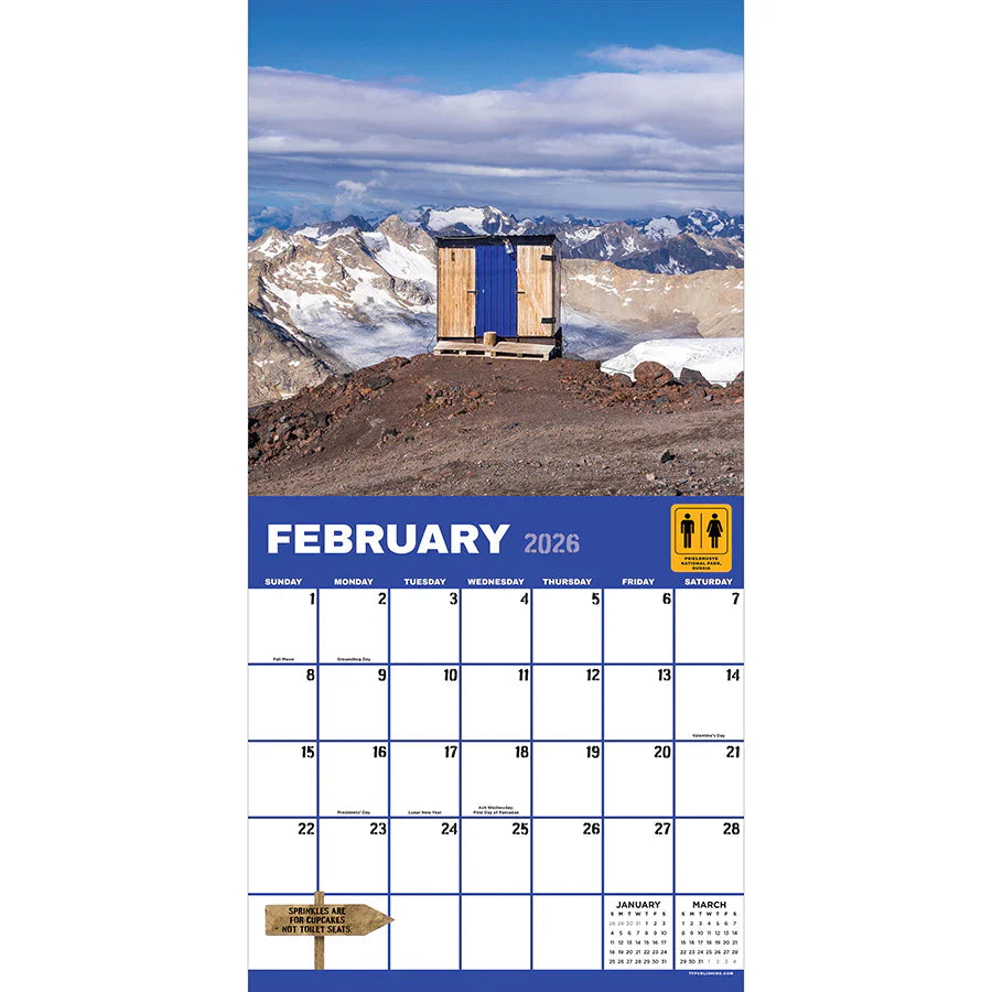 2026 Outhouses - Square Wall Calendar