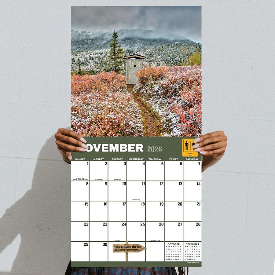 2026 Outhouses - Square Wall Calendar