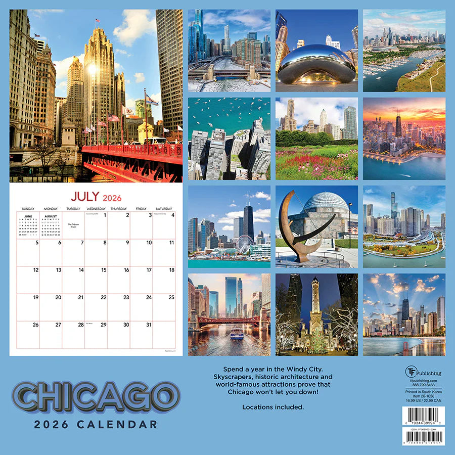2026 Chicago - Square Wall Calendar