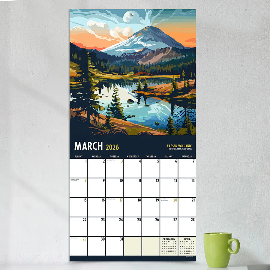 2026 National Parks-Art - Square Wall Calendar