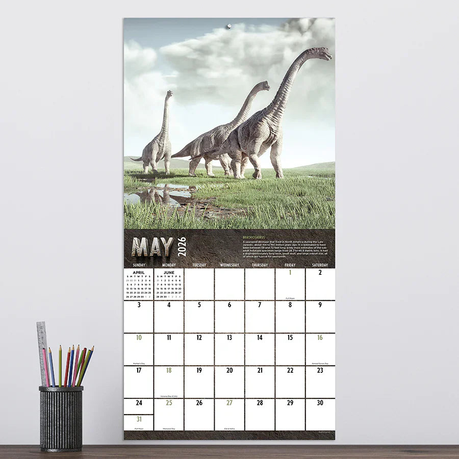2026 Dinosaurs - Square Wall Calendar