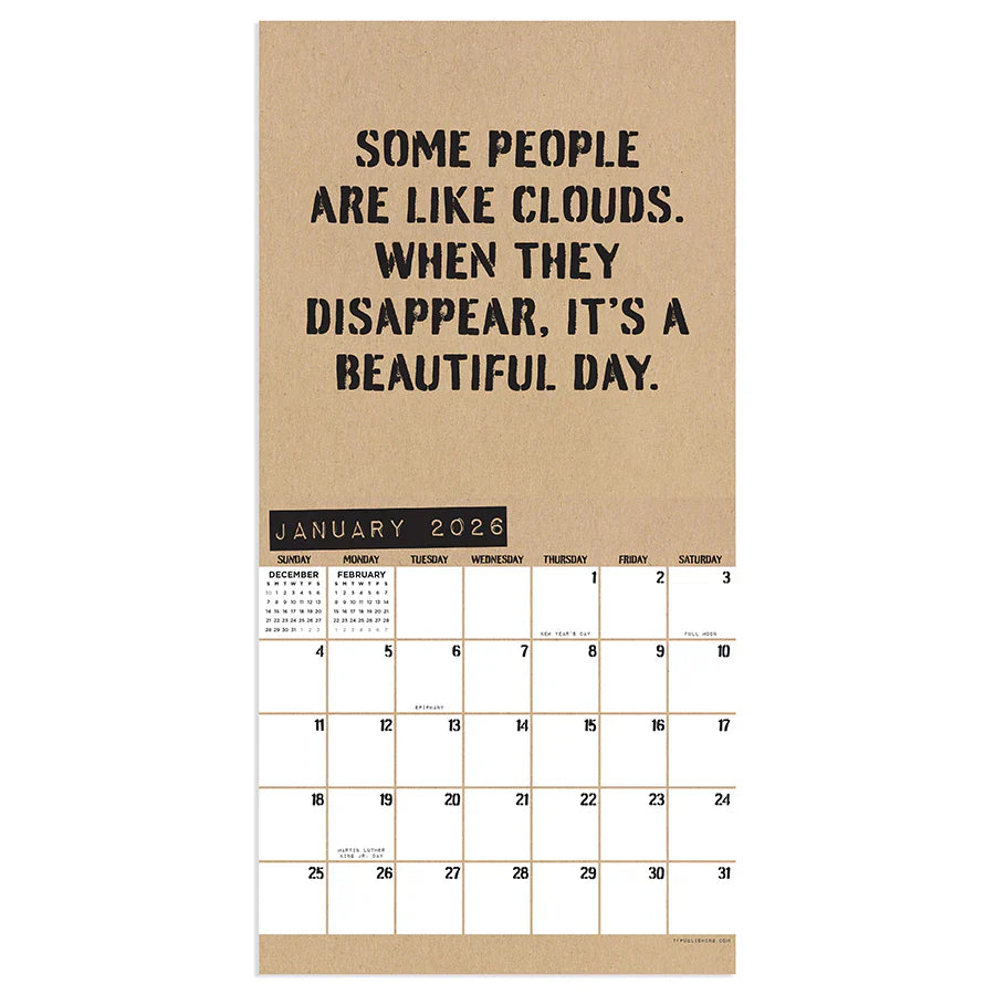 2026 Anti-Affirmations & Sarcasm - Mini Wall Calendar