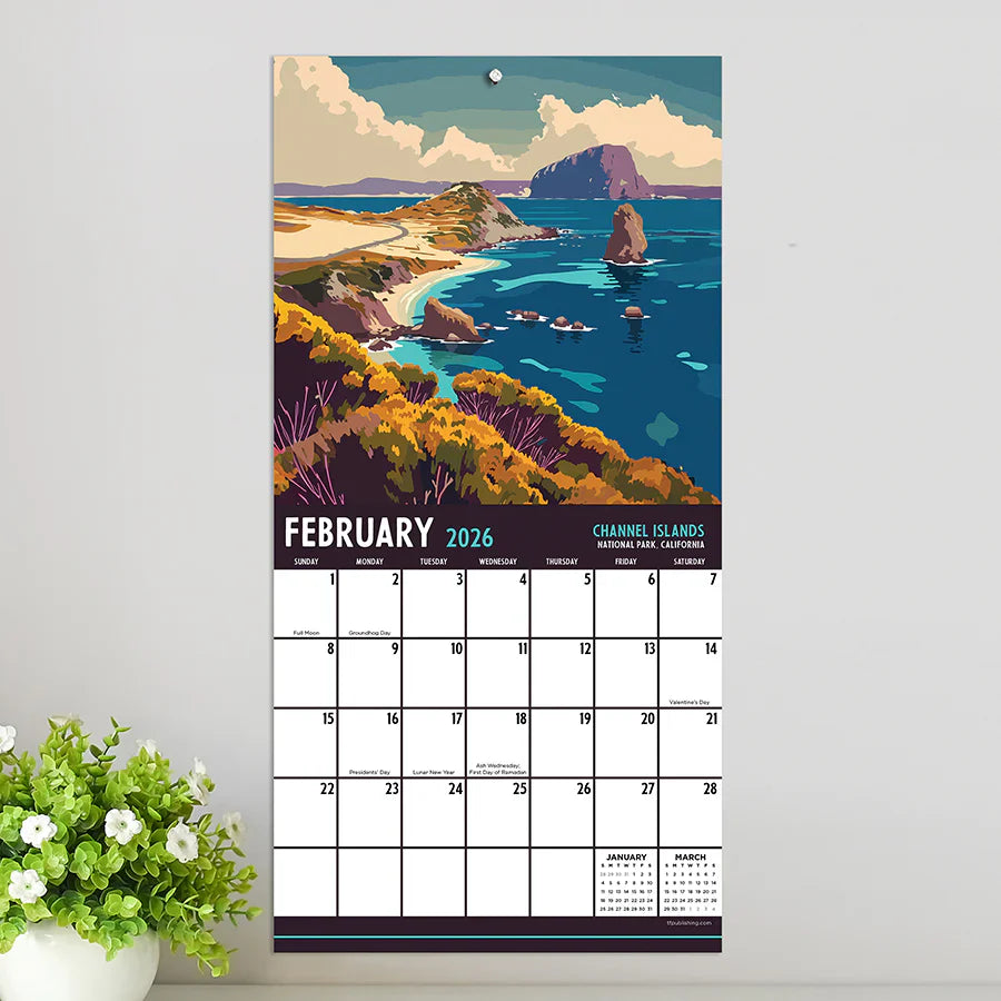 2026 National Parks-Art - Mini Wall Calendar