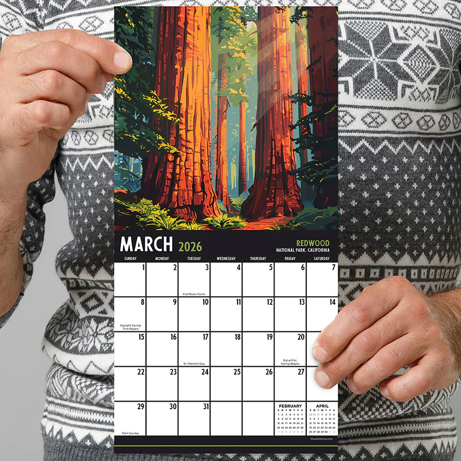 2026 National Parks-Art - Mini Wall Calendar
