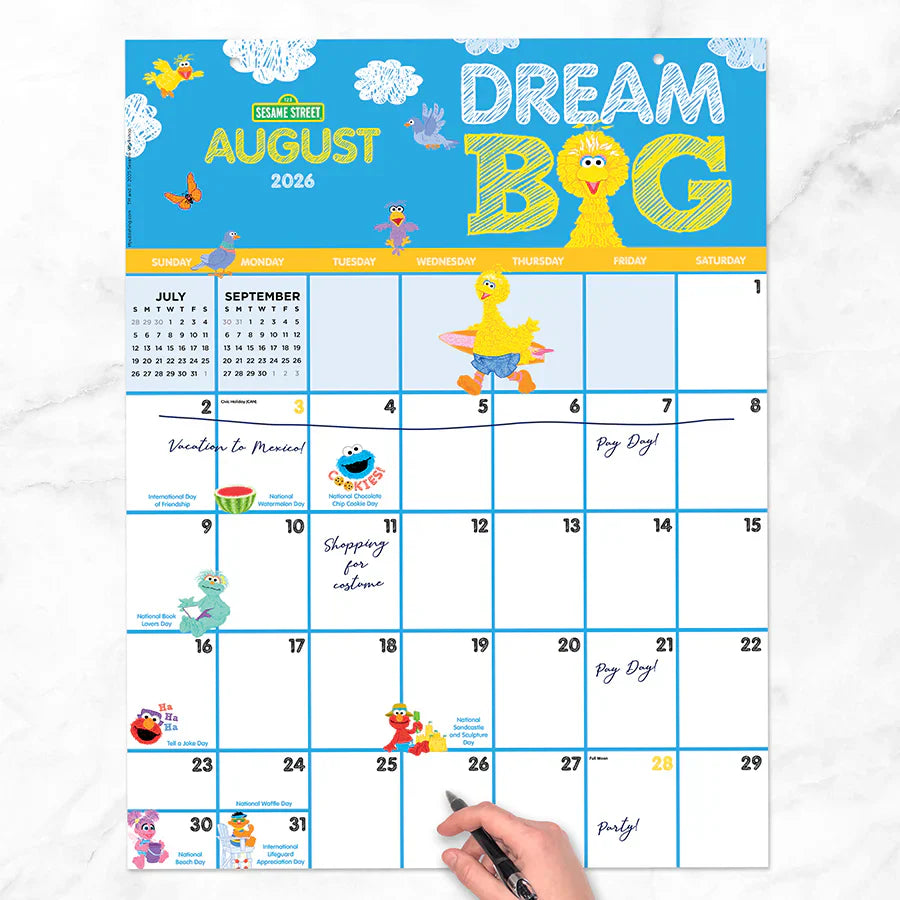 2026 Sesame Street Large Art Poster - Deluxe Wall Calendar