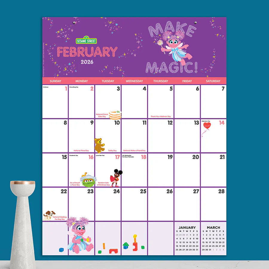 2026 Sesame Street Large Art Poster - Deluxe Wall Calendar