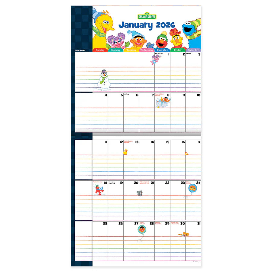 2026 Sesame Street: Monster Sized Family Planner
