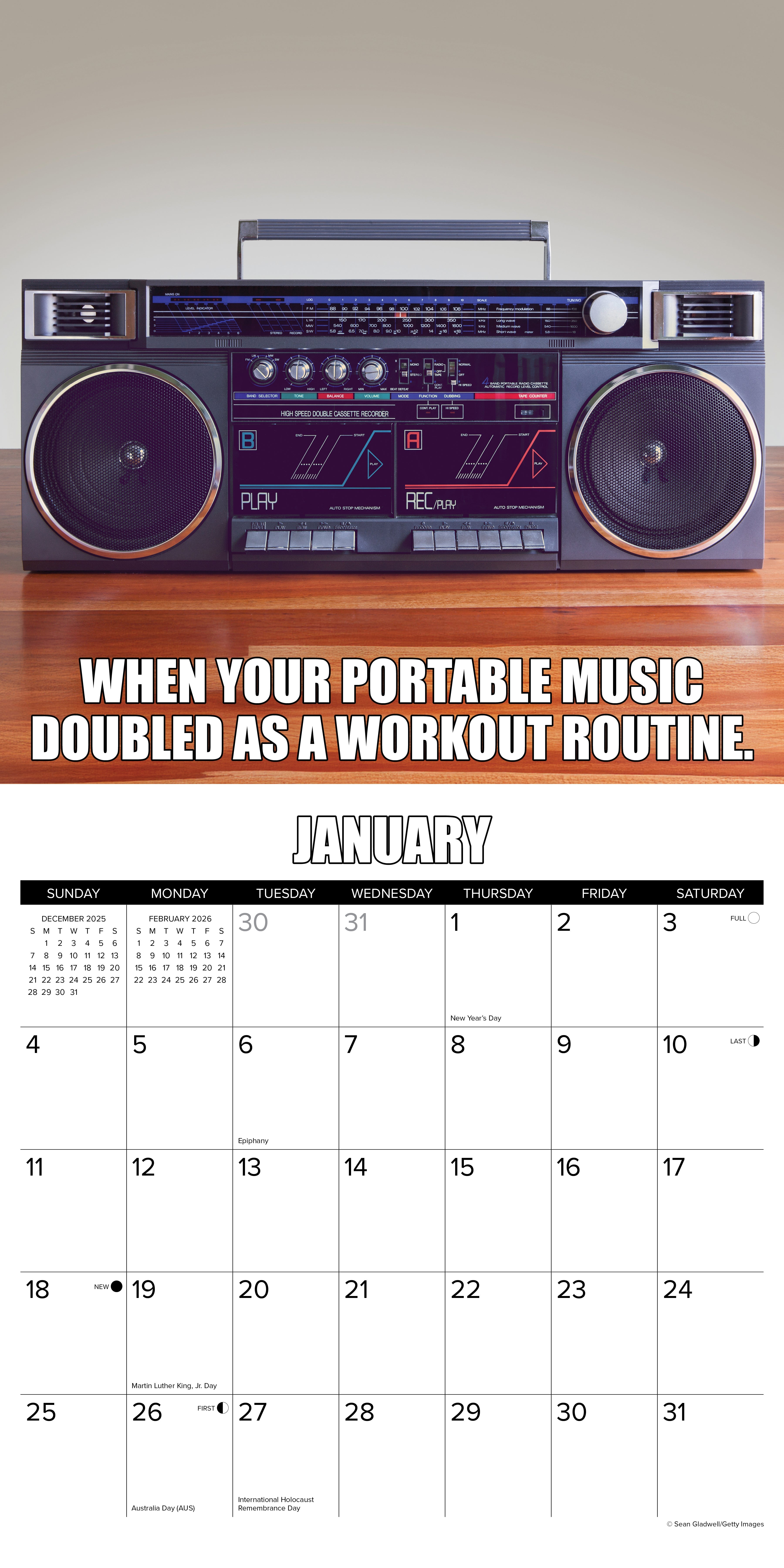 2026 80's Flashback - Square Wall Calendar