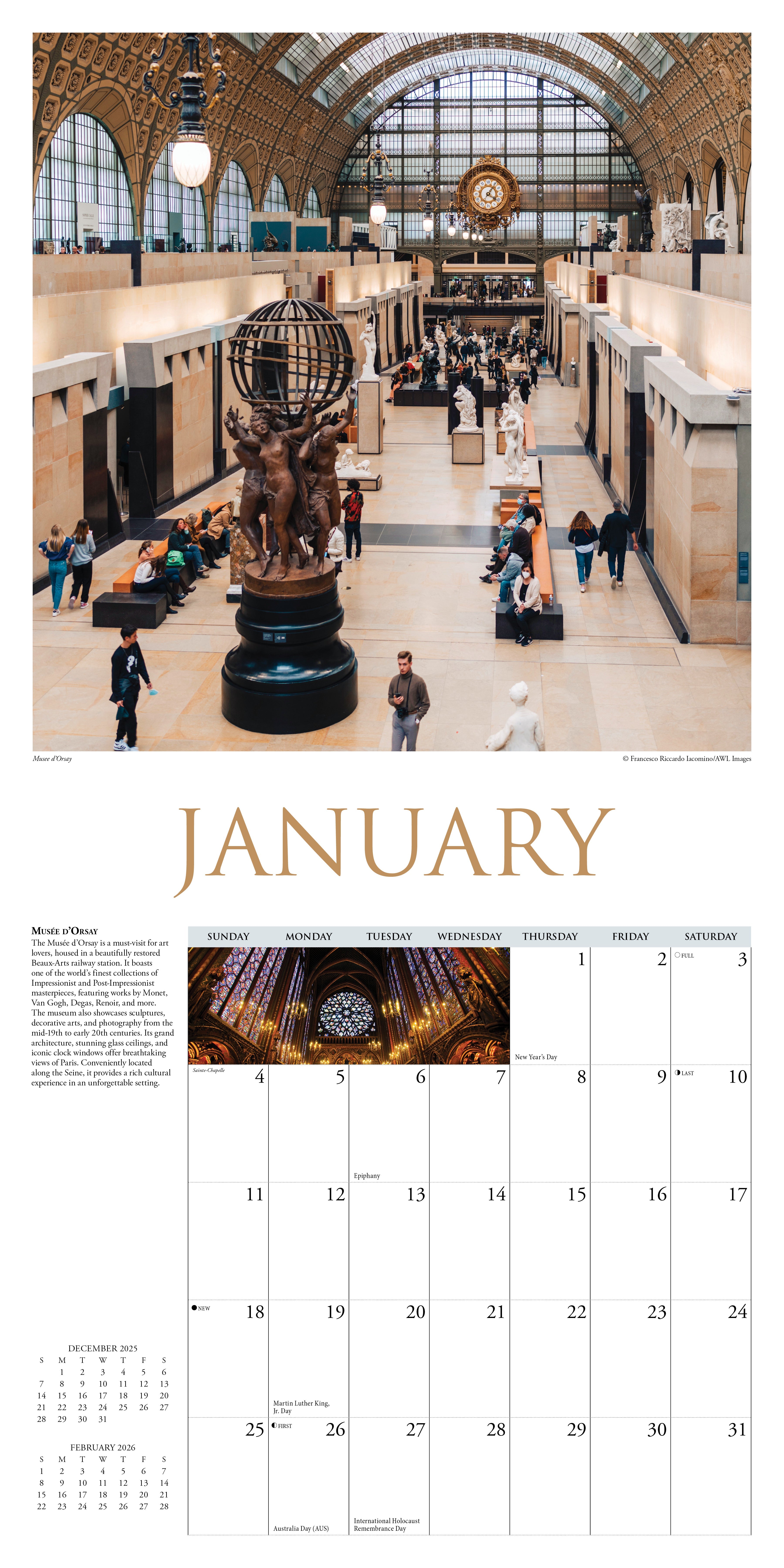 2026 A Walk in Paris - Square Wall Calendar