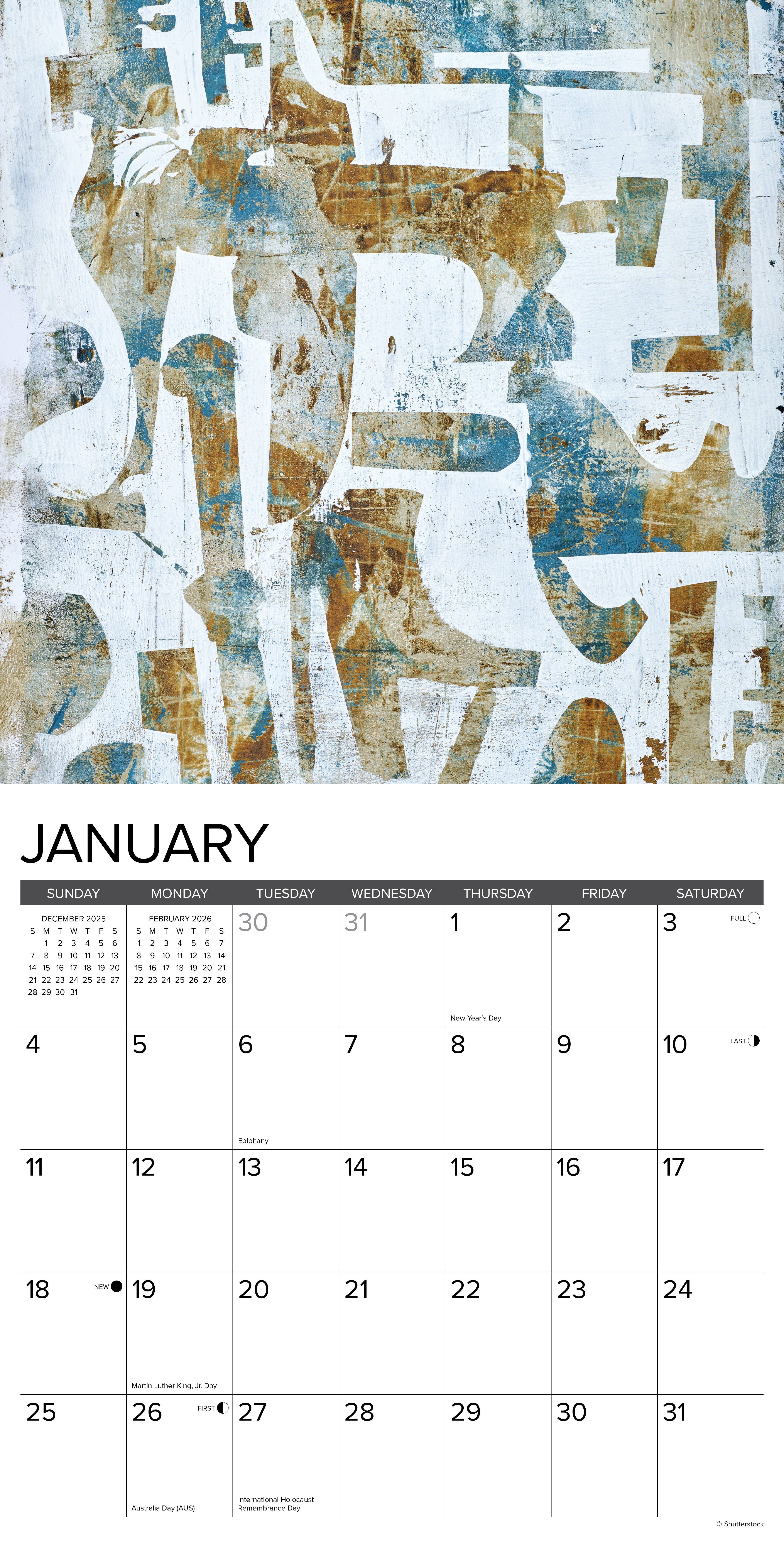 2026 Abstract Art - Square Wall Calendar