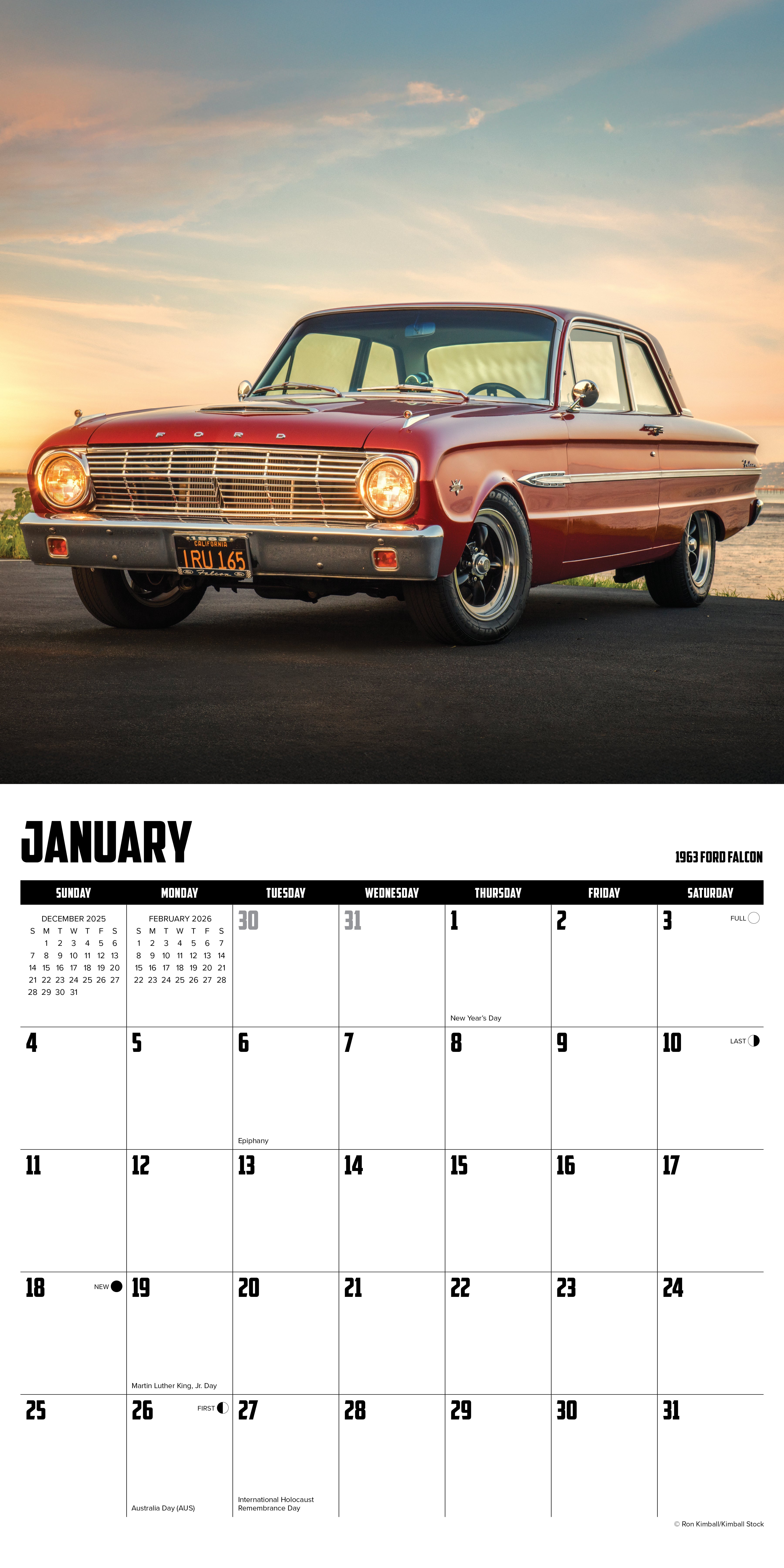 2026 American Muscle Cars - Square Wall Calendar