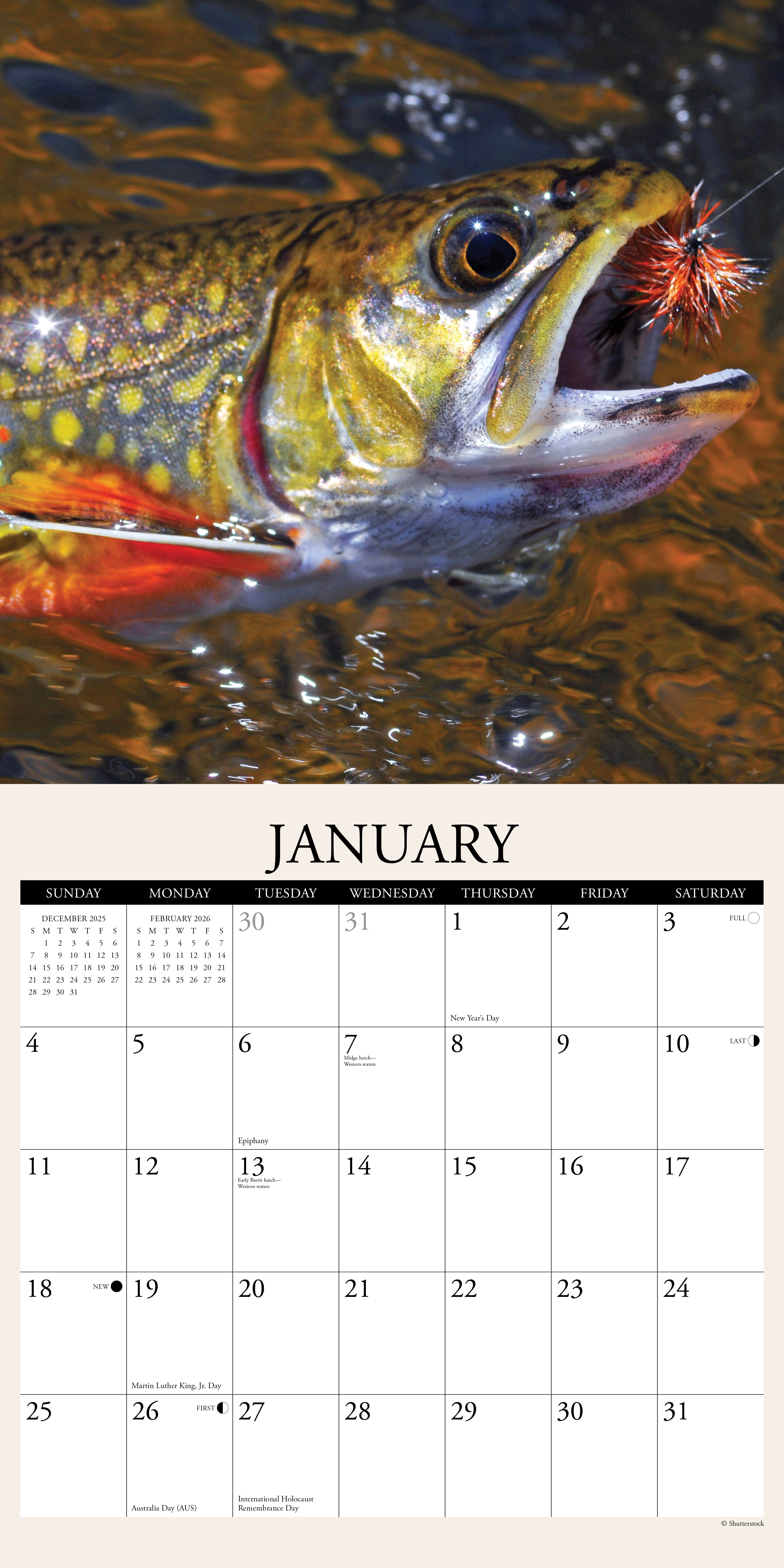 2026 Angler's - Square Wall Calendar