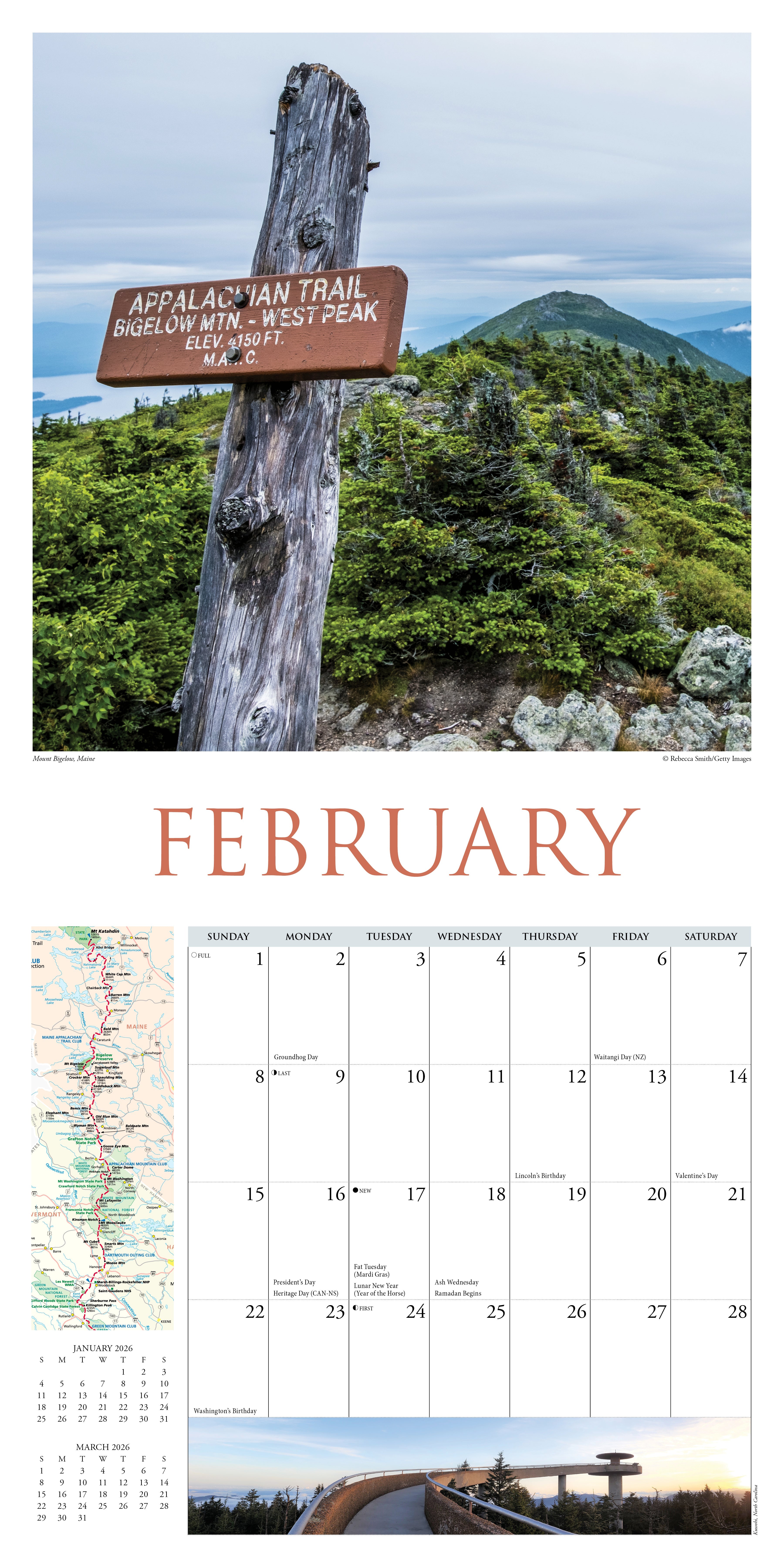 2026 The Appalachian Trail - Square Wall Calendar