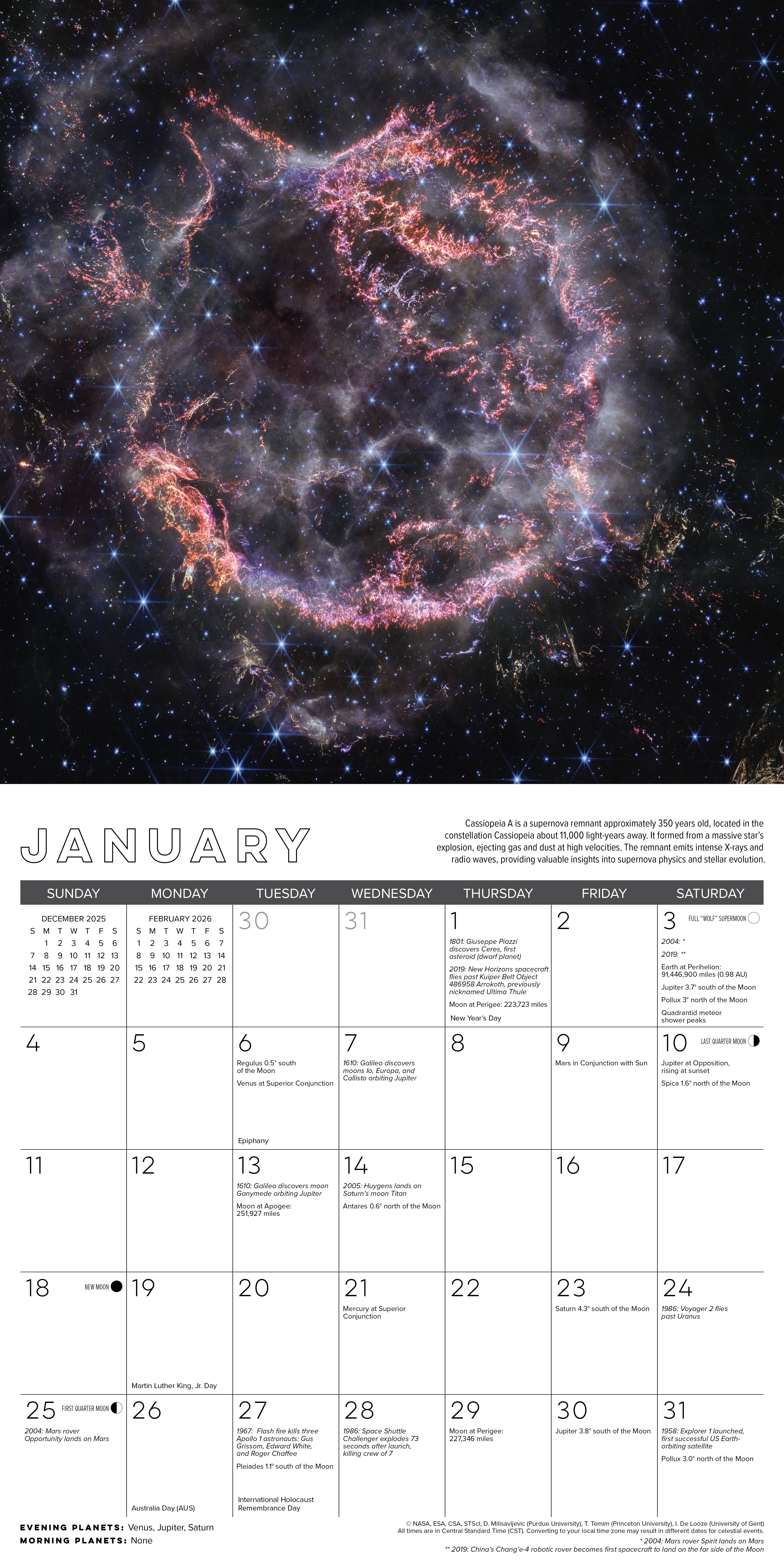 2026 Astronomy - Square Wall Calendar