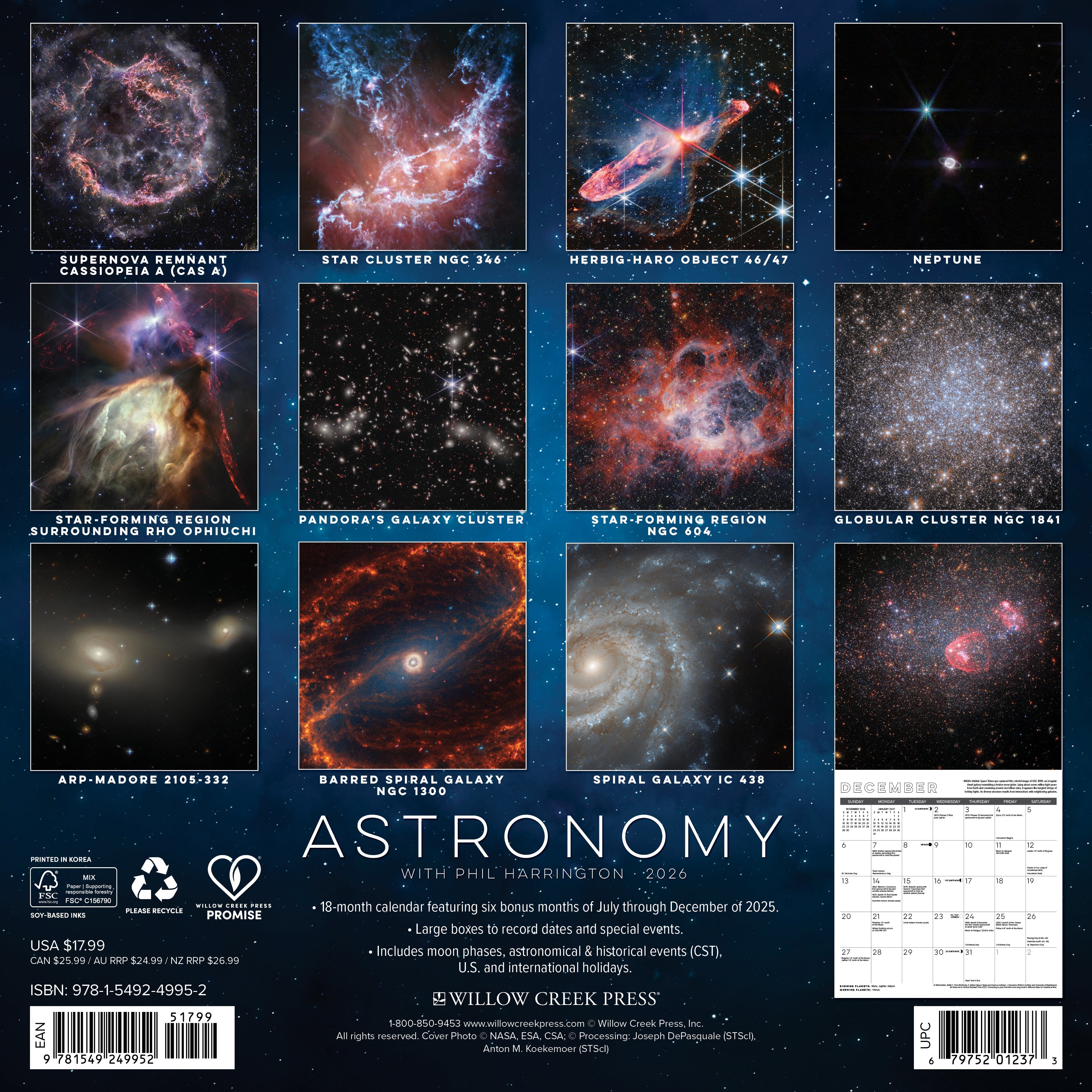 2026 Astronomy - Square Wall Calendar