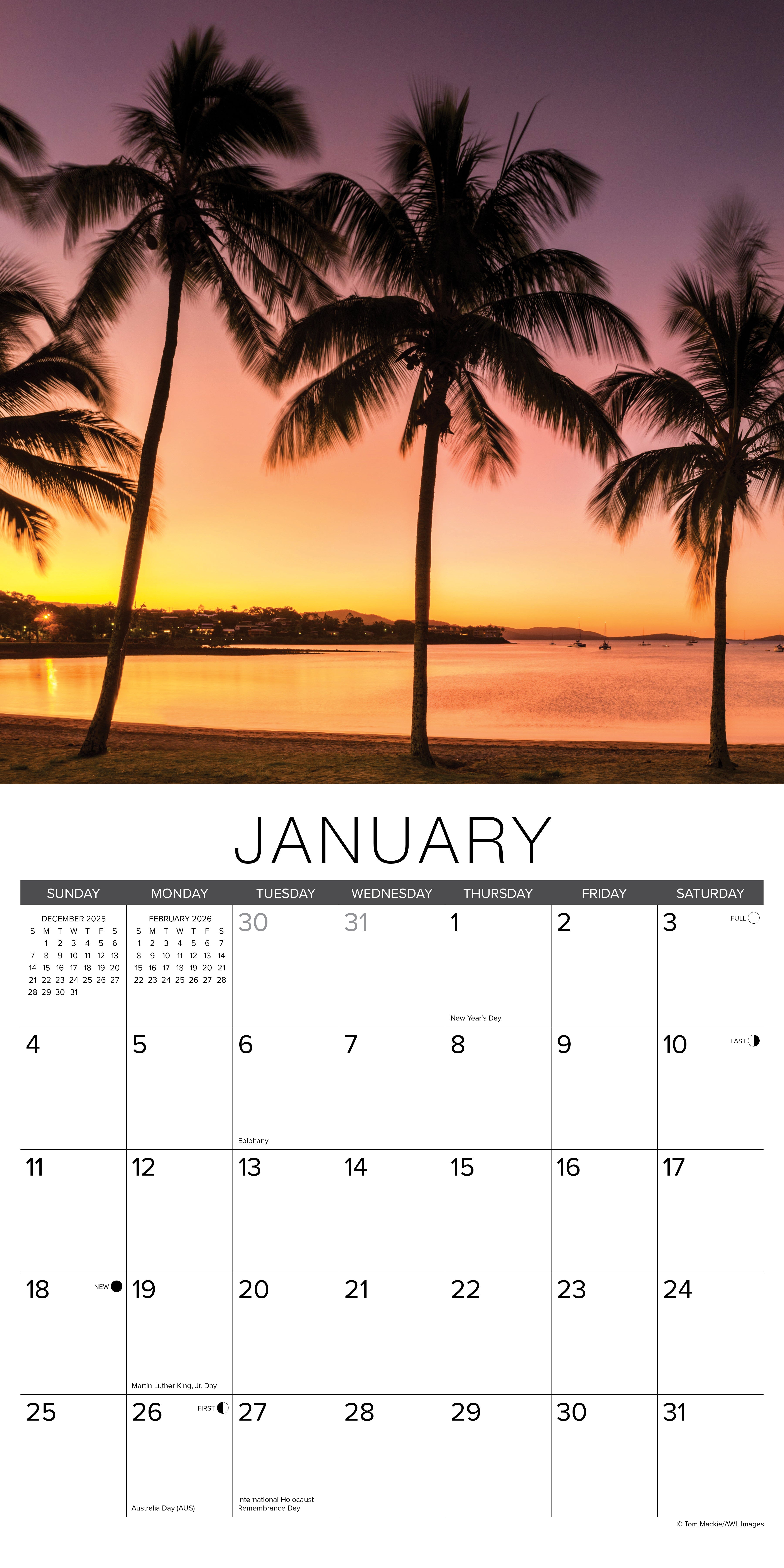 2026 Beaches - Square Wall Calendar