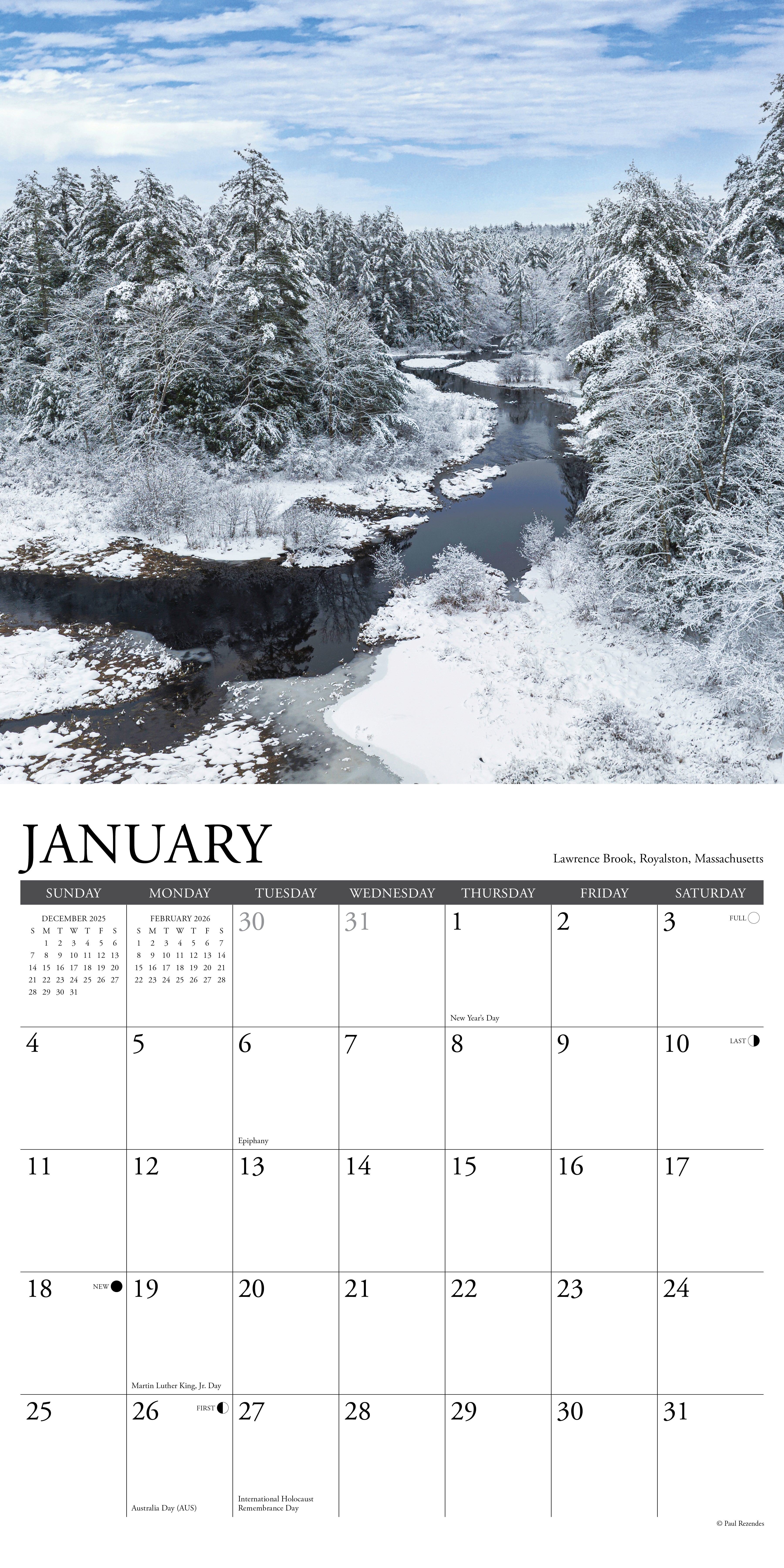 2026 Beautiful New England - Square Wall Calendar