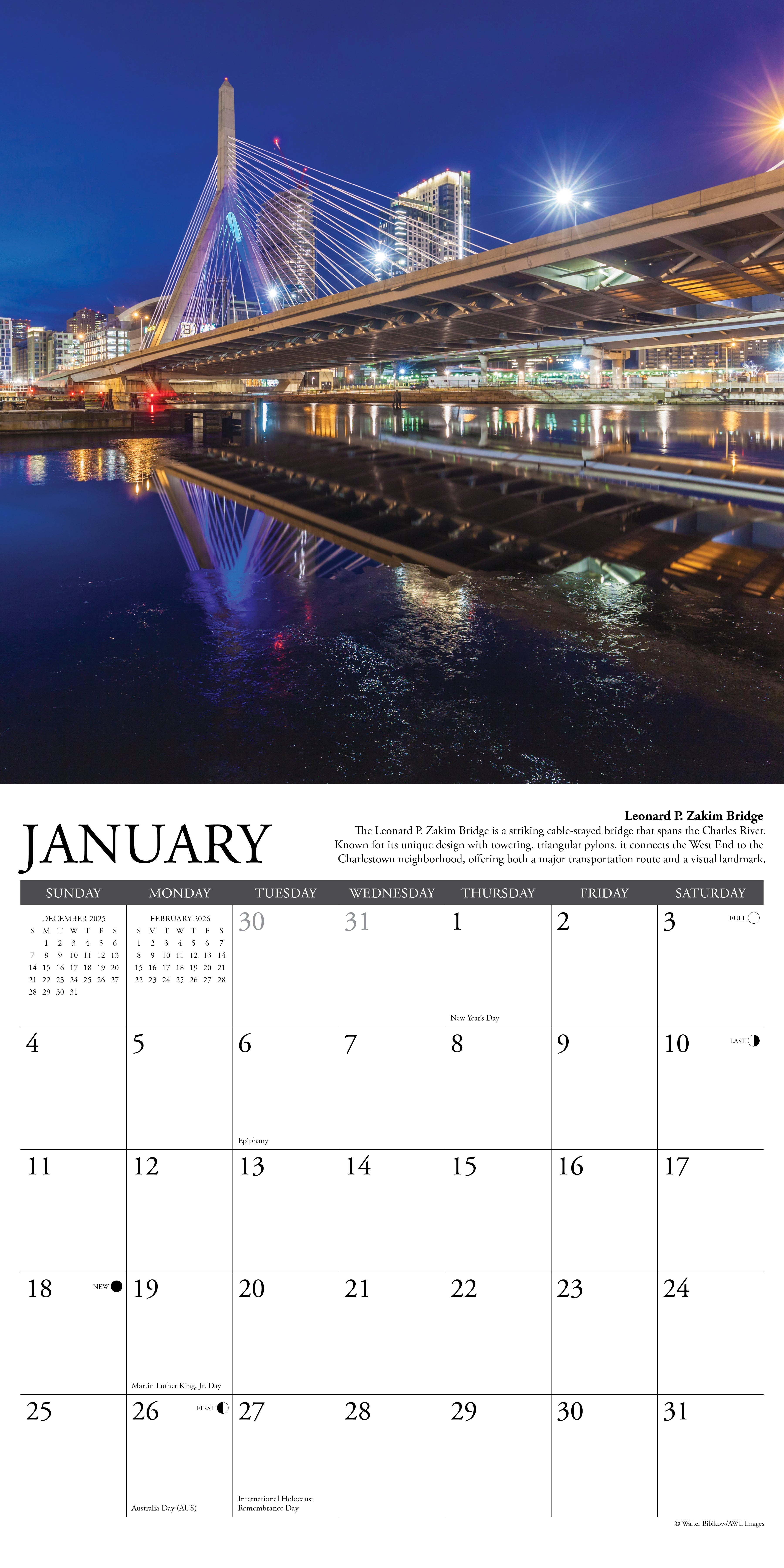 2026 Boston - Square Wall Calendar