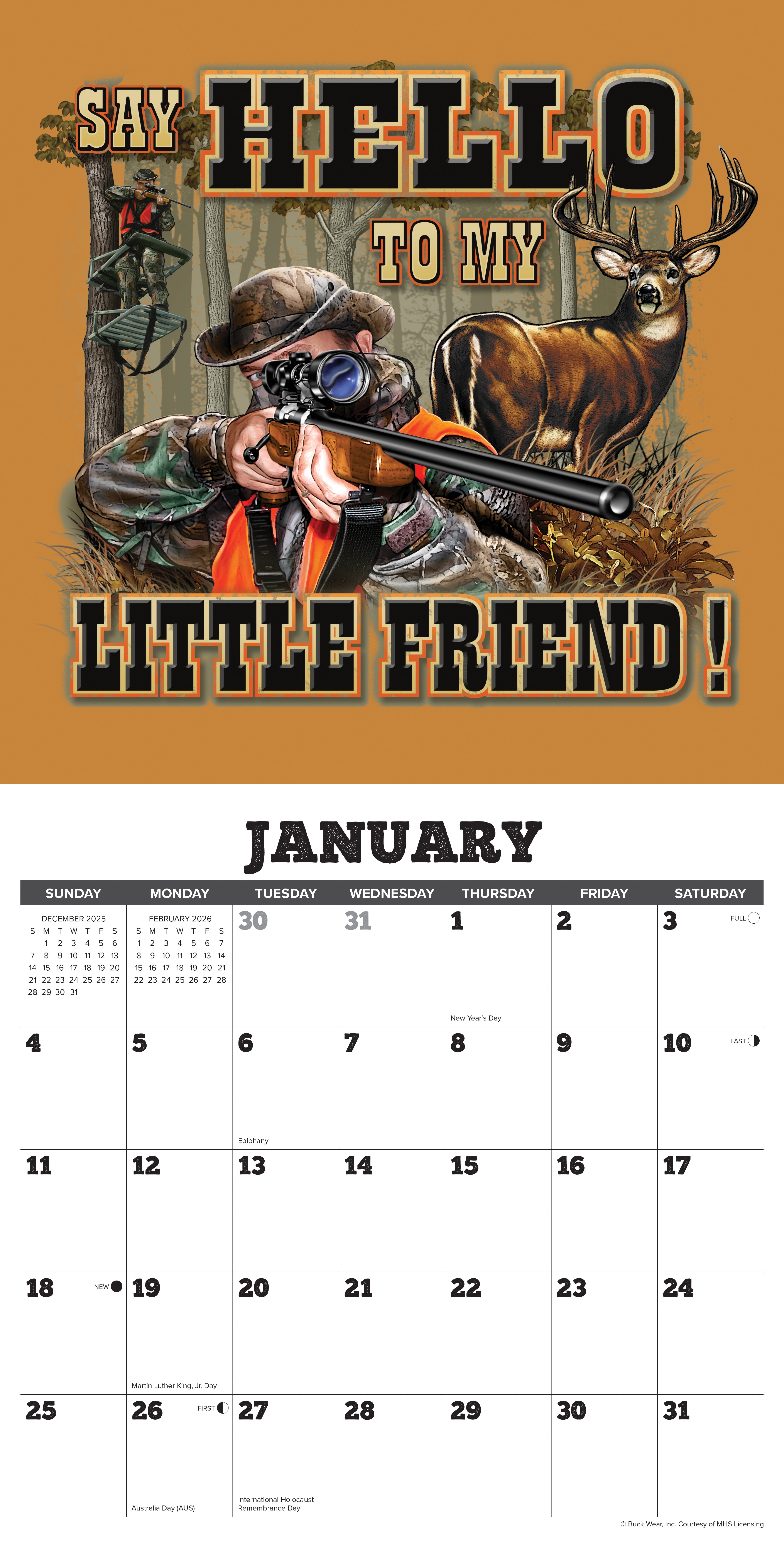 2026 Buck Wear Hunting & Fish Tales - Square Wall Calendar