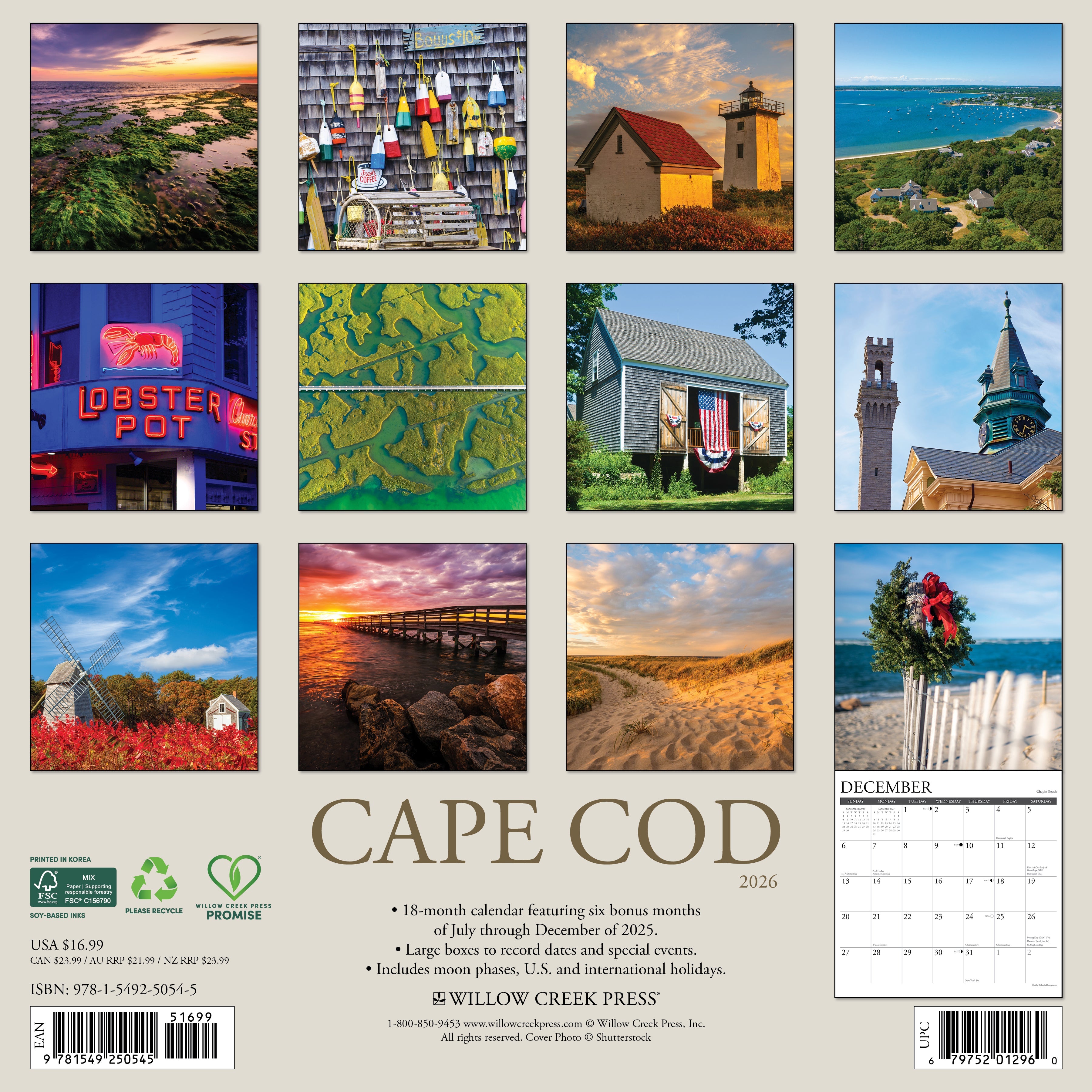 2026 Cape Cod - Square Wall Calendar