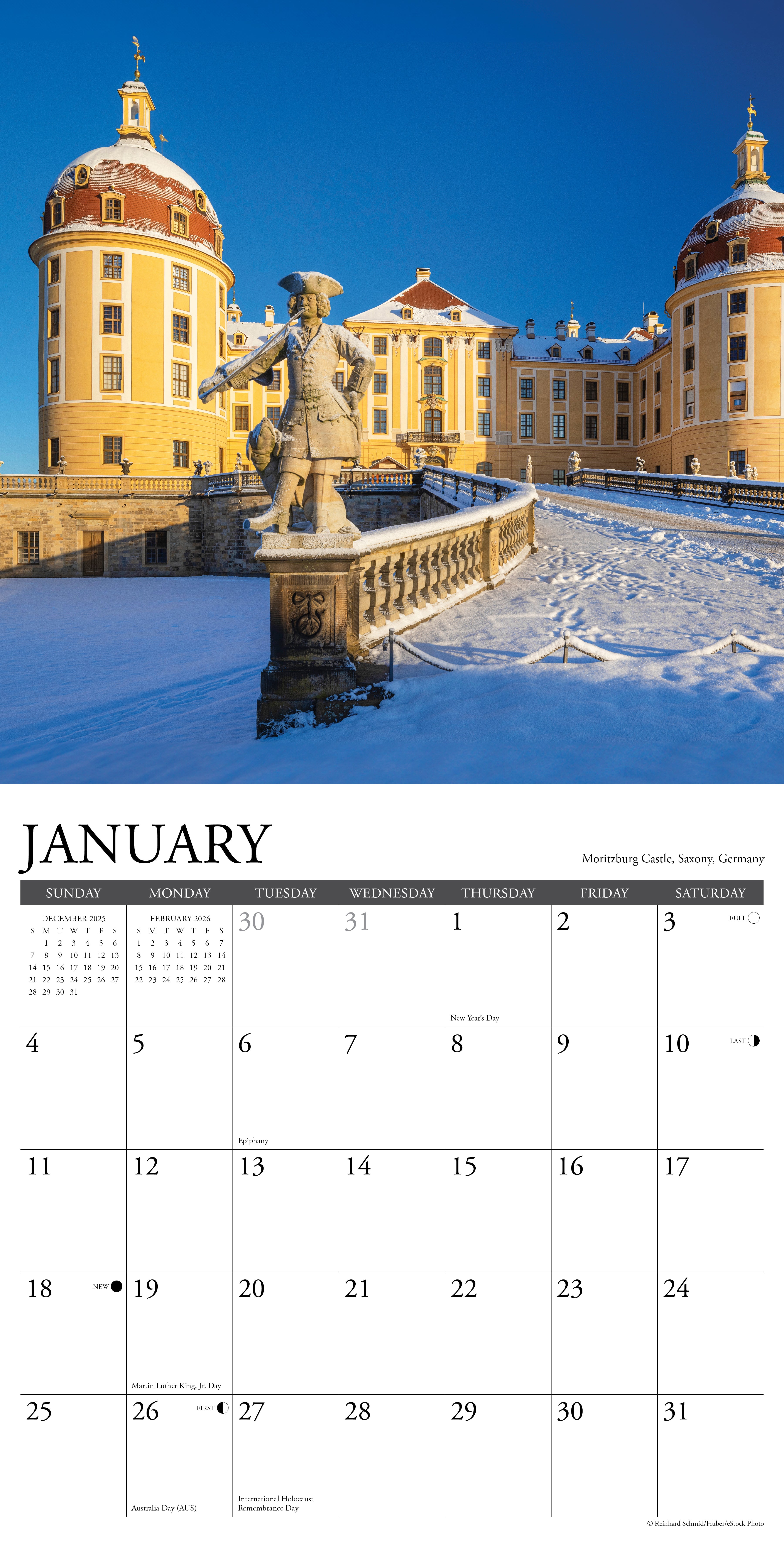 2026 Castles - Square Wall Calendar