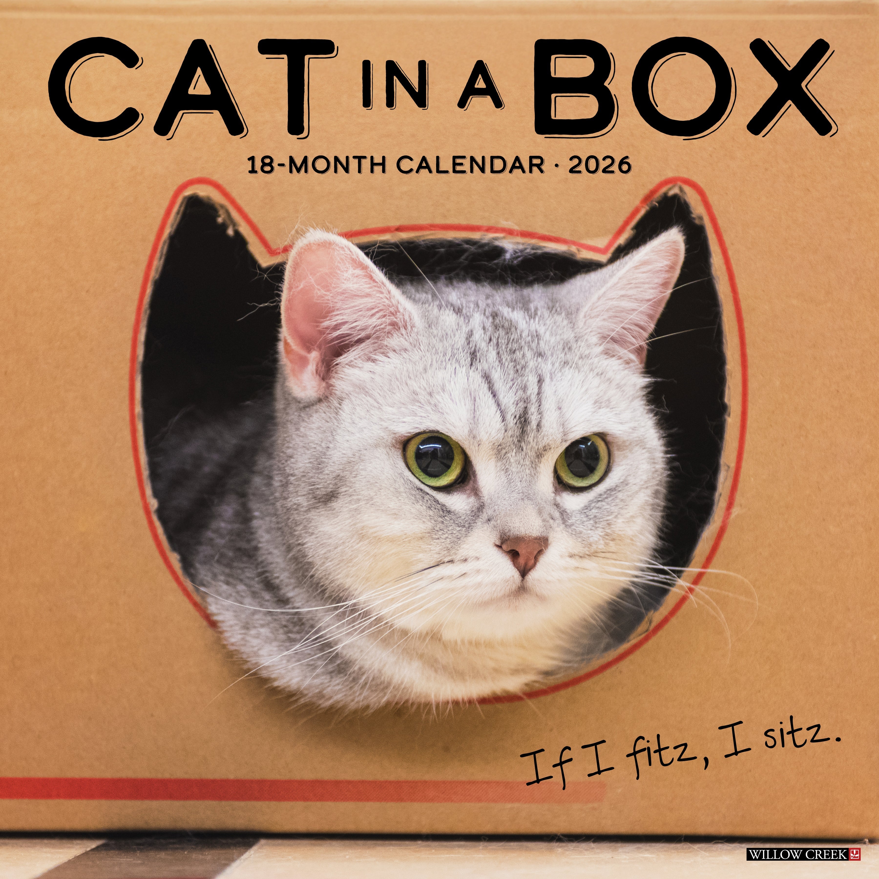 2026 Cat in a Box - Square Wall Calendar