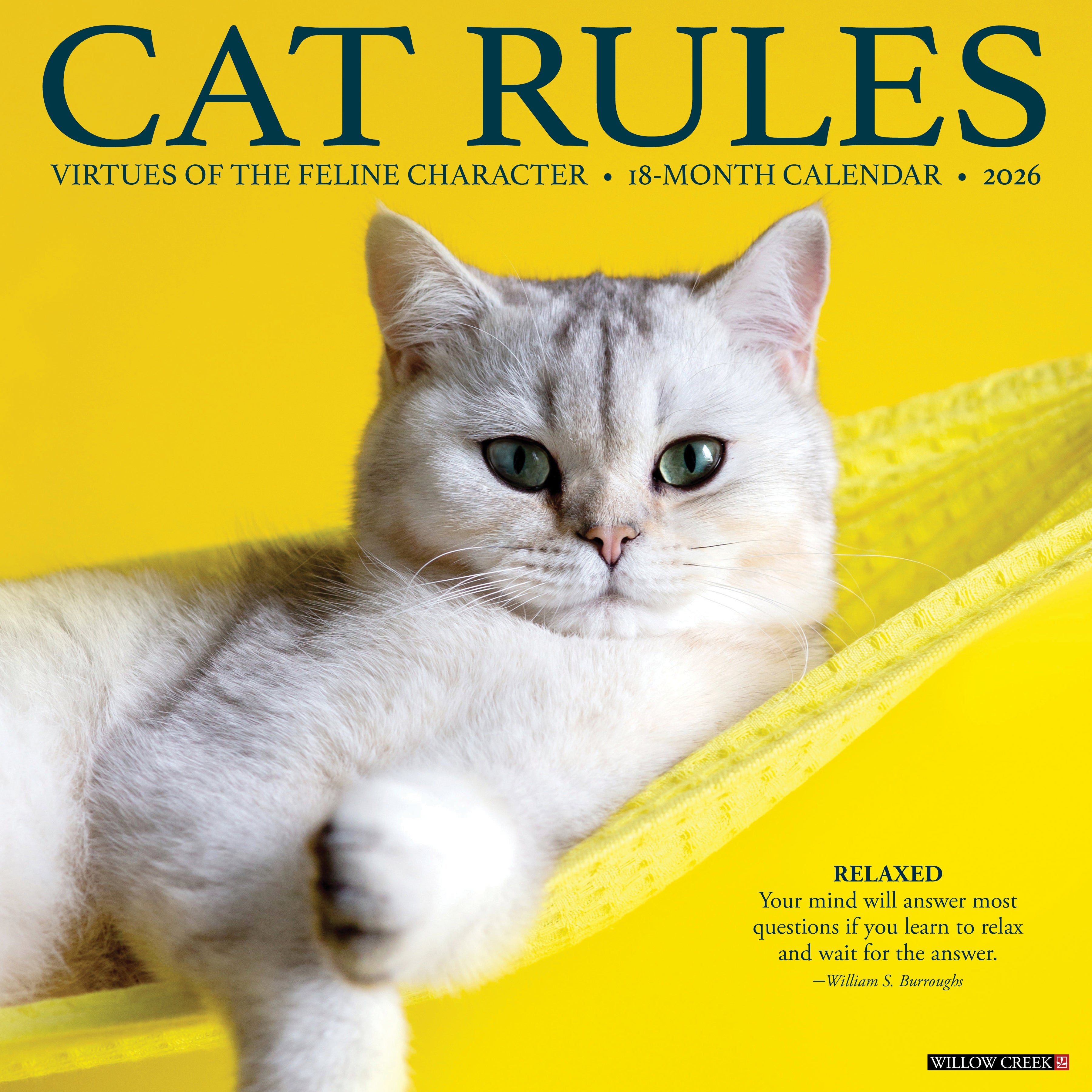 2026 Cat Rules - Square Wall Calendar