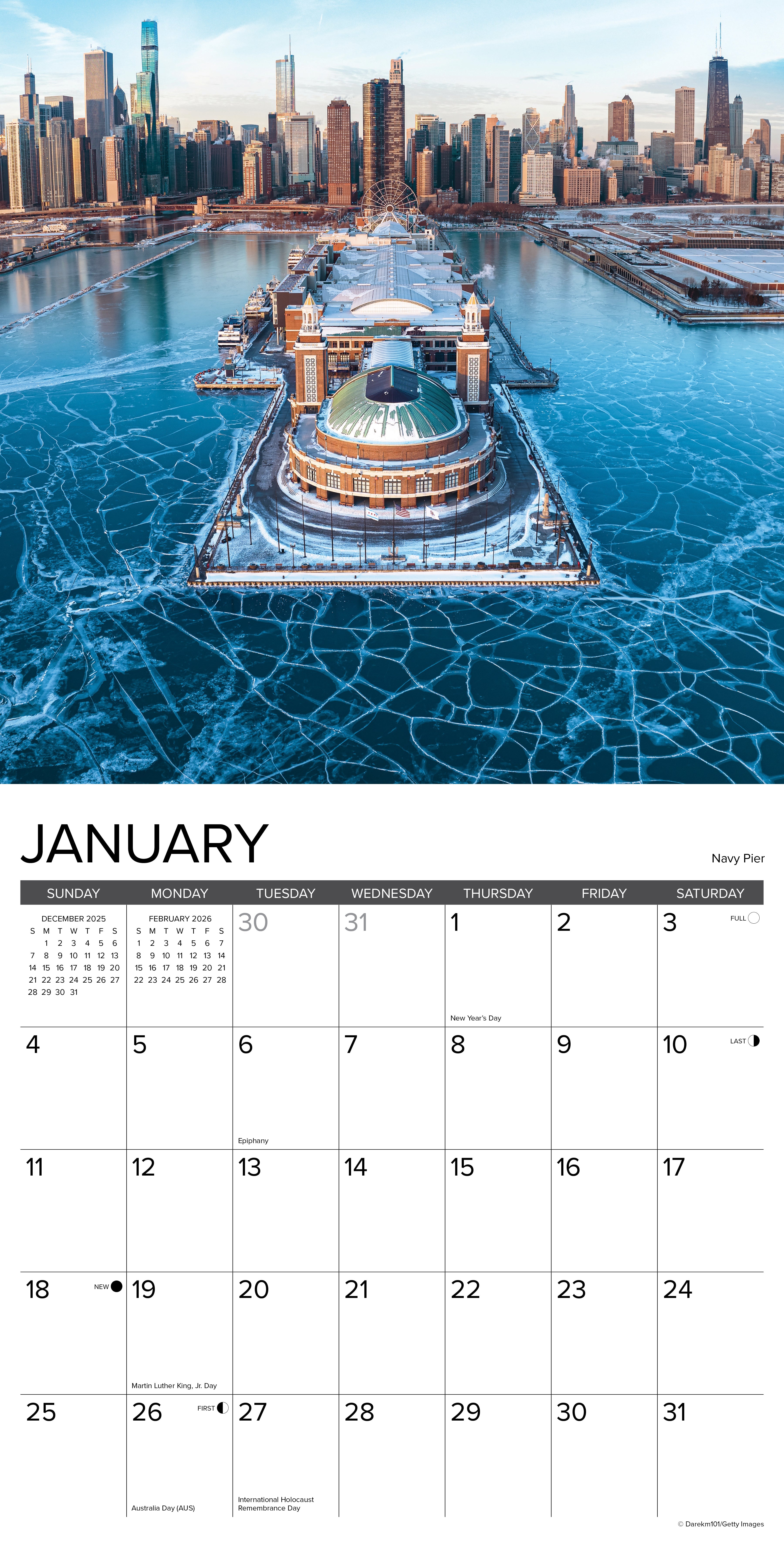 2026 Chicago - Square Wall Calendar