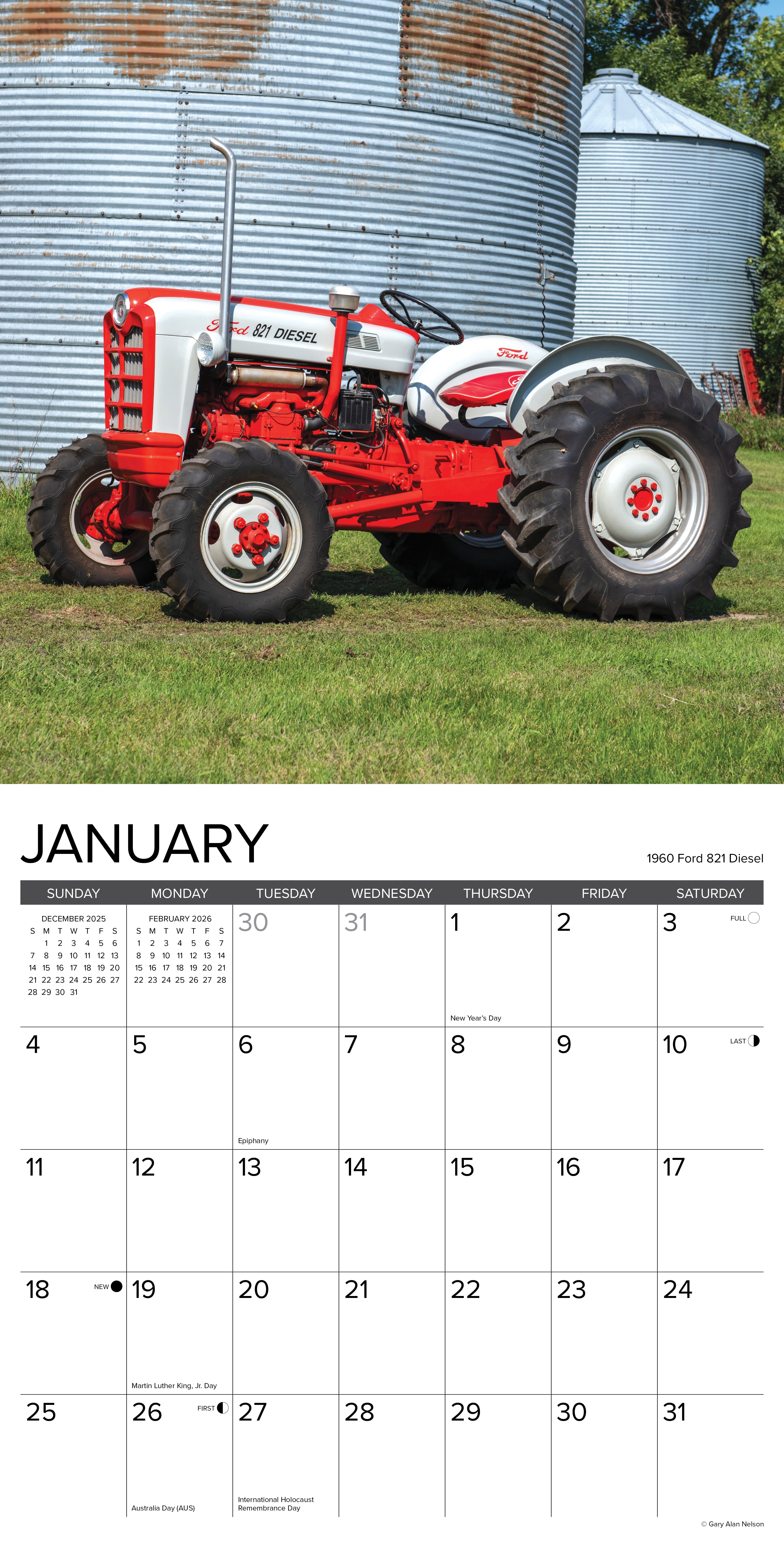 2026 Classic Tractors - Square Wall Calendar