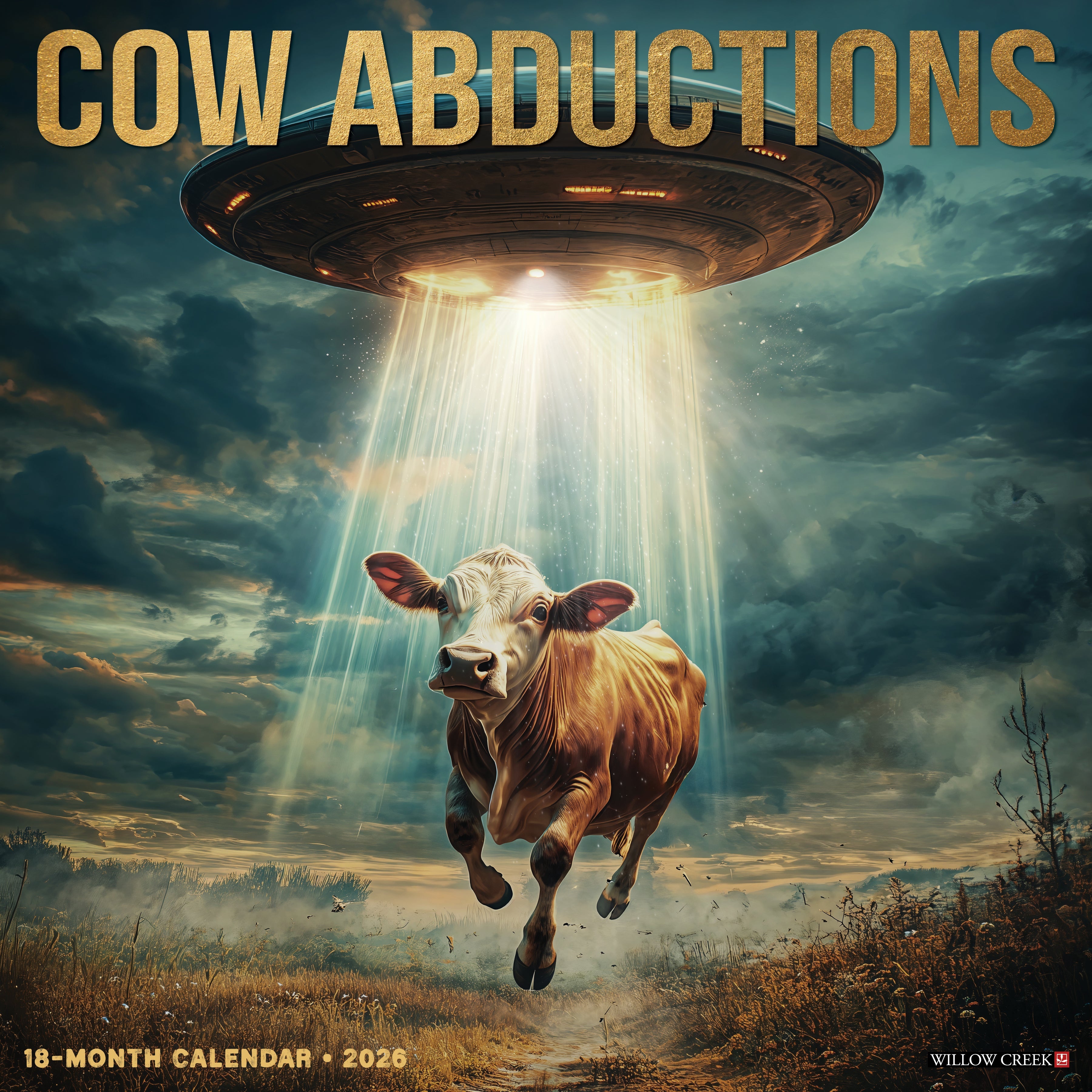 2026 Cow Abductions - Square Wall Calendar
