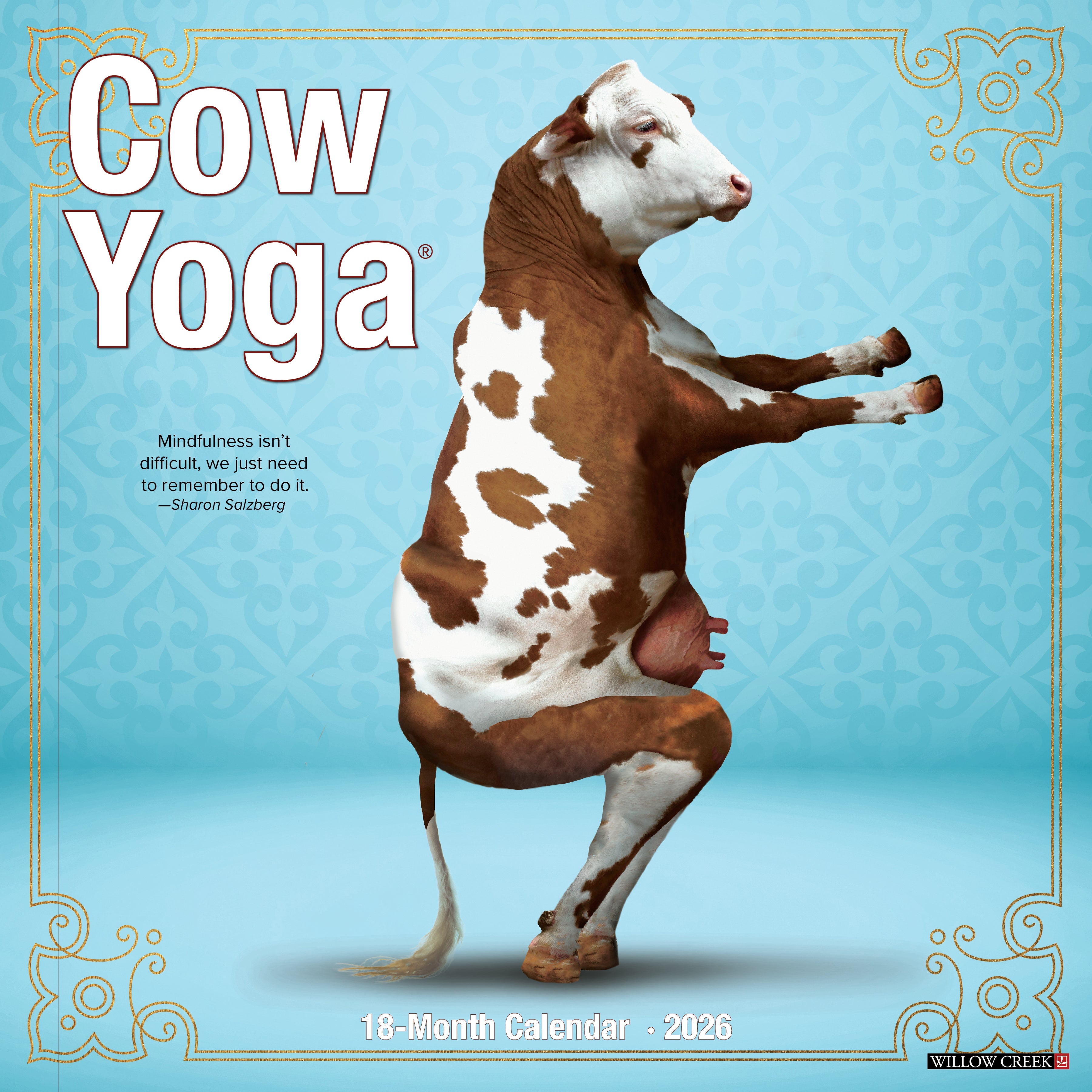 2026 Cow Yoga - Square Wall Calendar