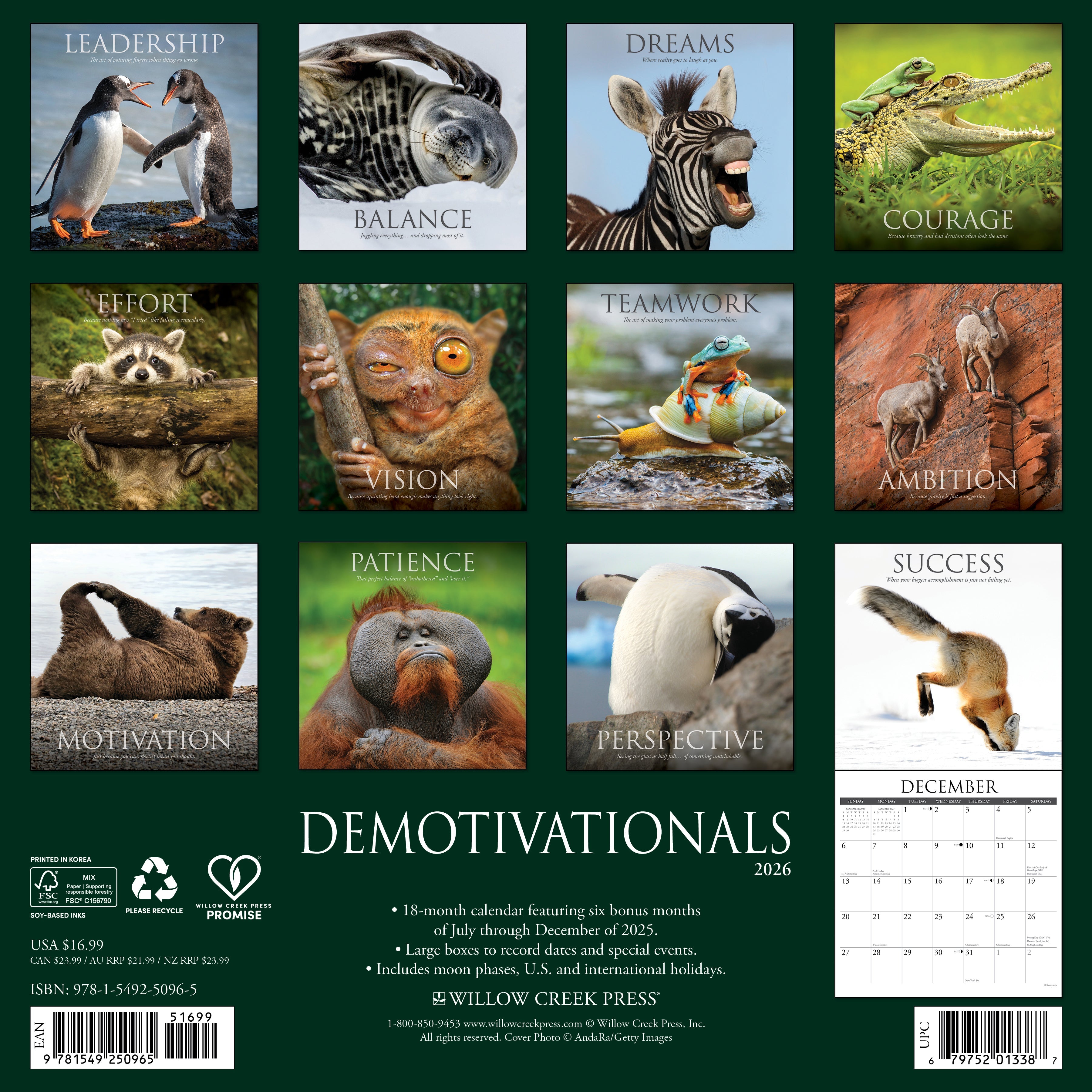 2026 Demotivationals - Square Wall Calendar