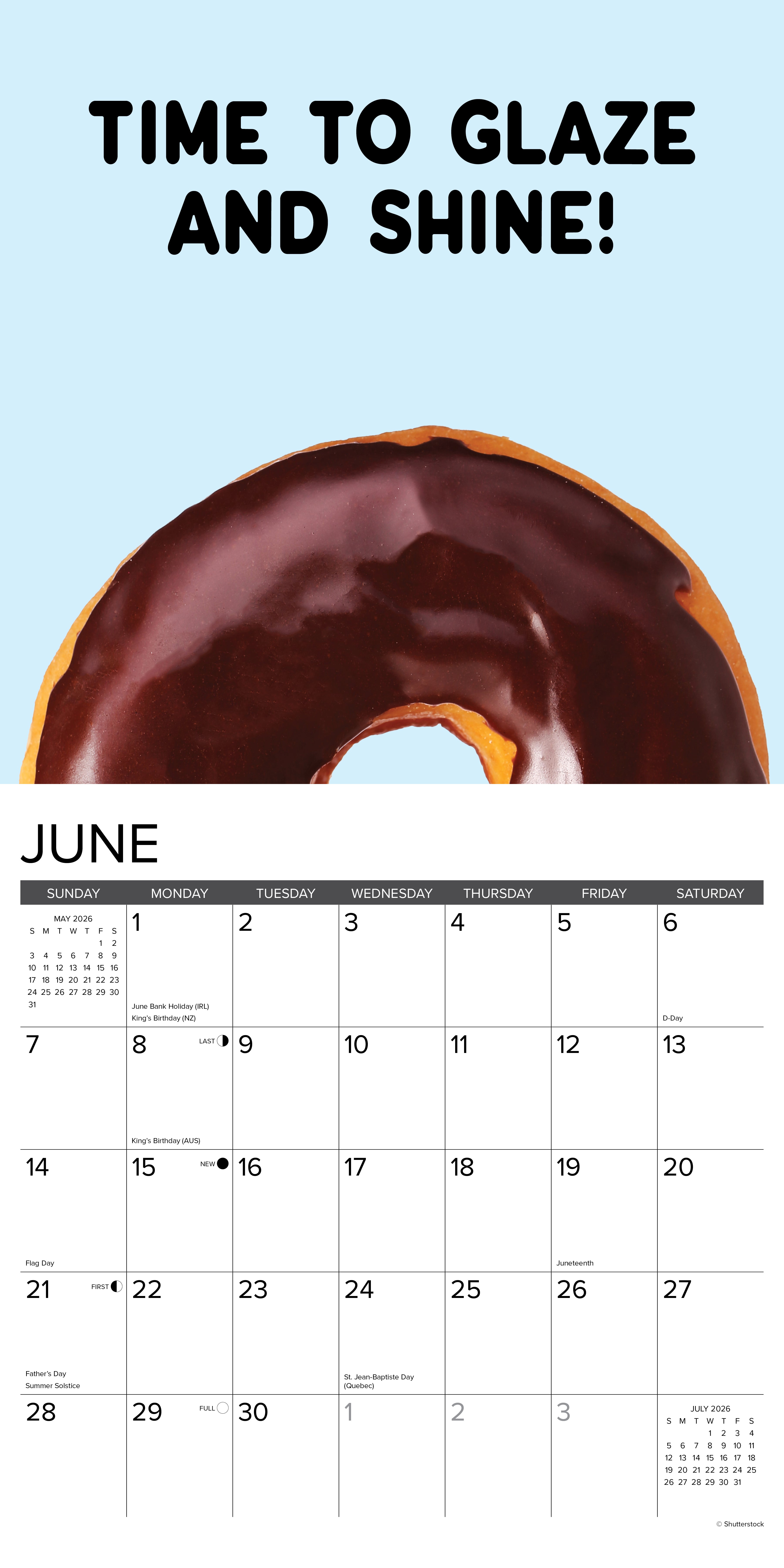 2026 Do or Donut - Square Wall Calendar
