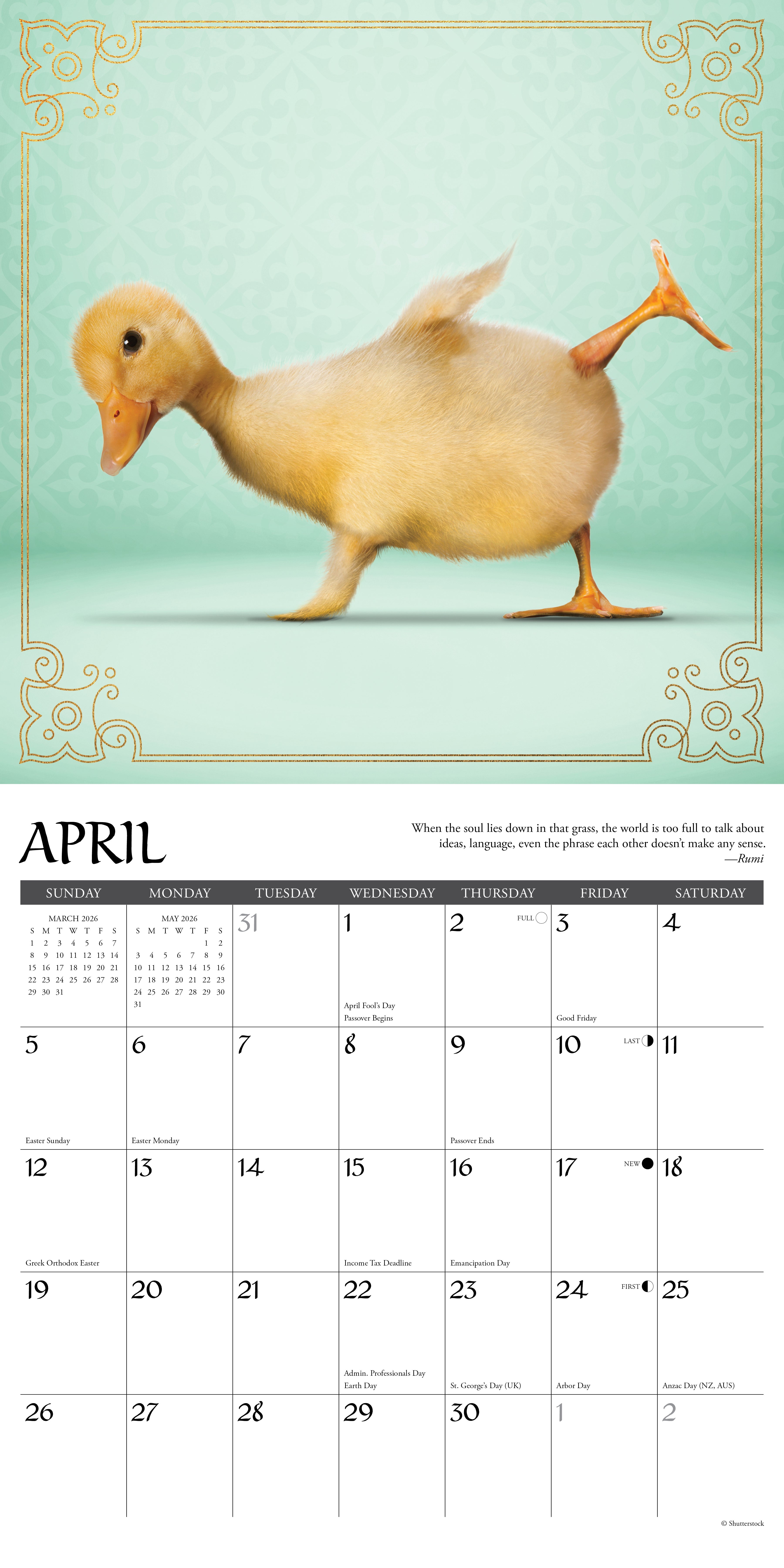 2026 Farm Yoga - Square Wall Calendar