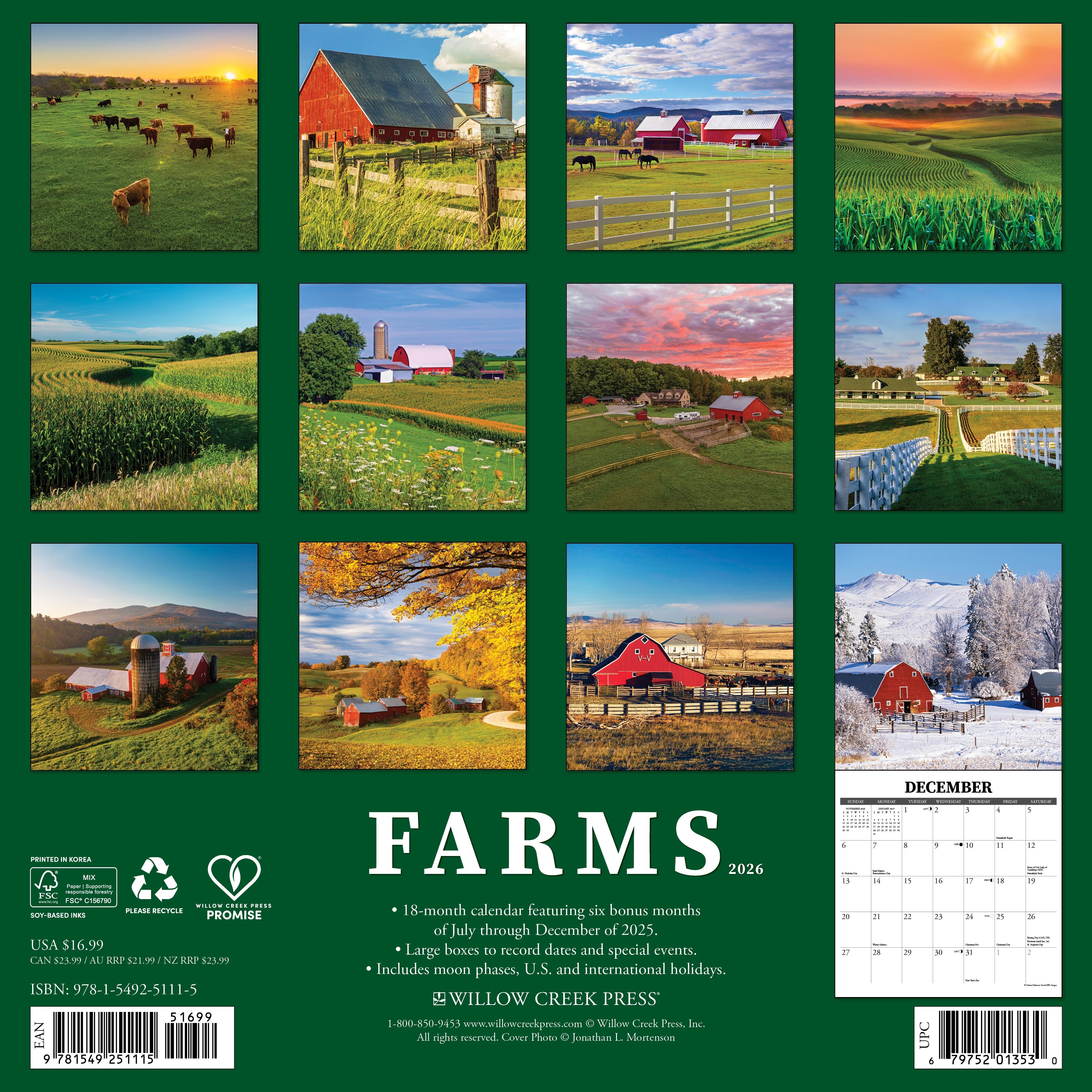 2026 Farms - Square Wall Calendar